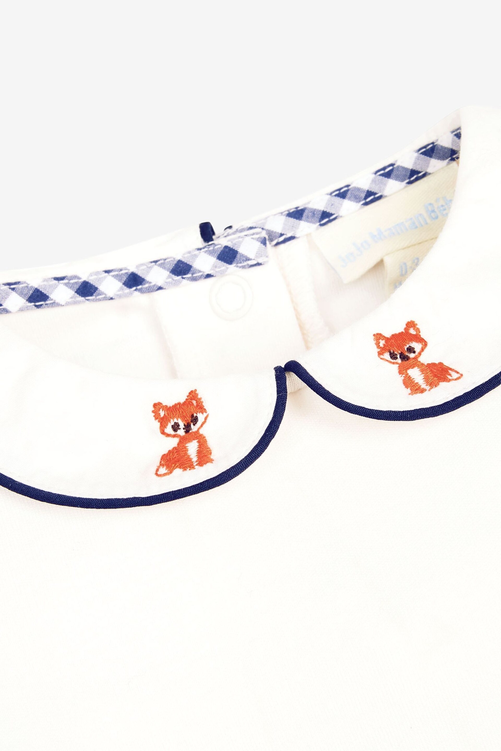 JoJo Maman Bébé Cream Fox Embroidered Collar Body - Image 1 of 2