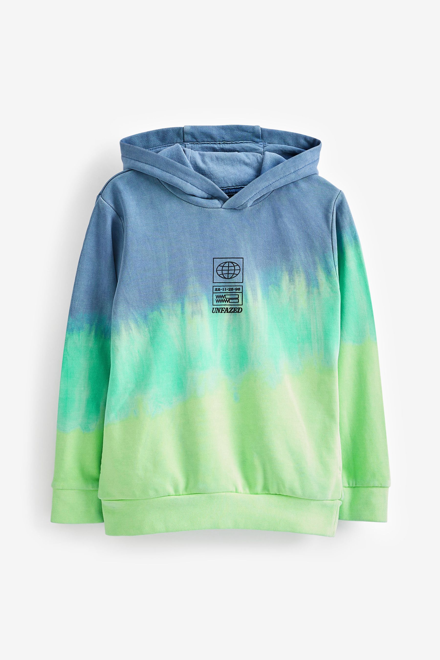 Green and blue tie dye hoodie clearance