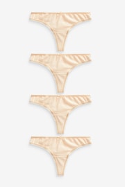 Nude Thong Cotton Rich Knickers 4 Pack - Image 1 of 5