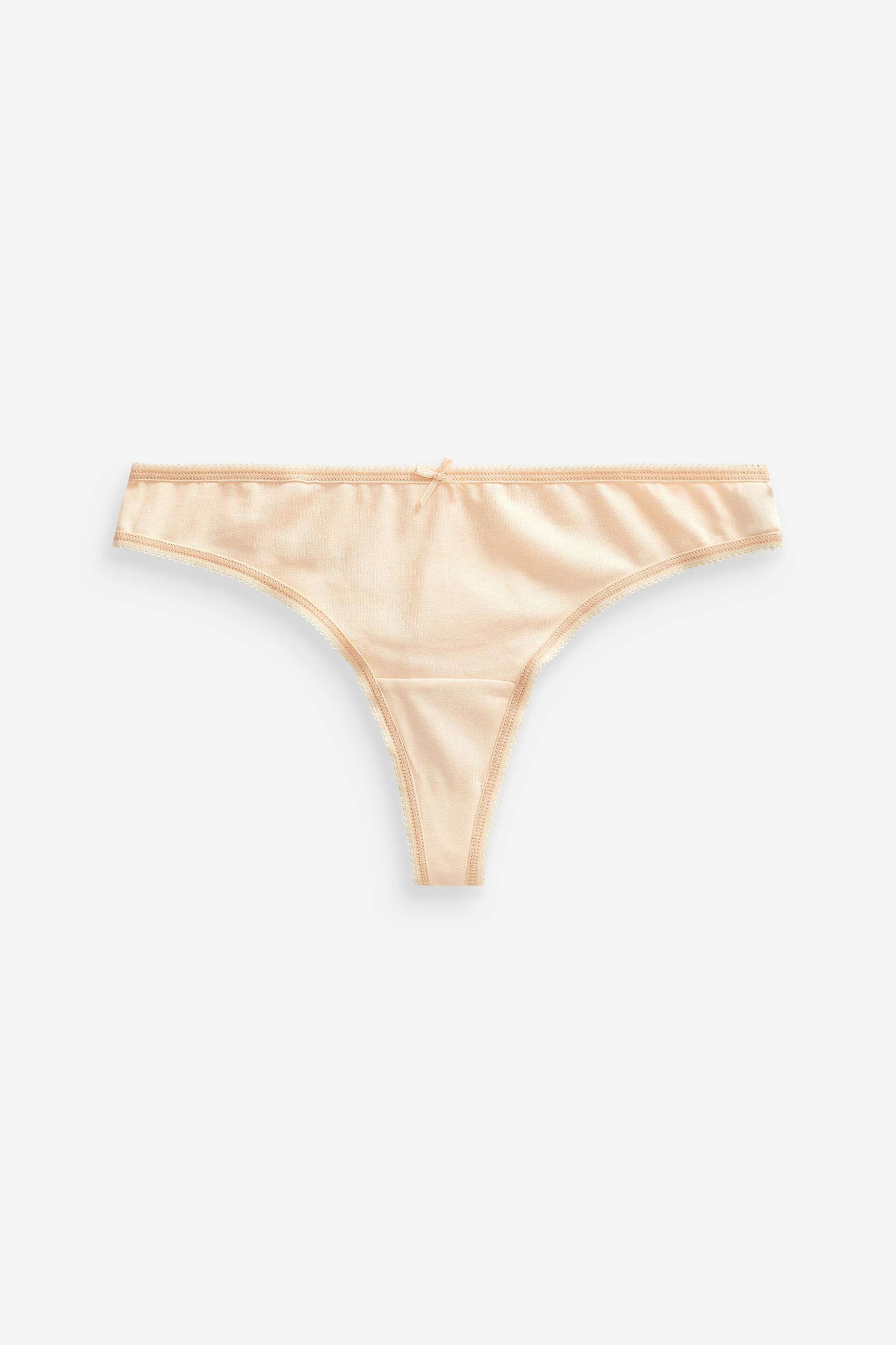 Nude Thong Cotton Rich Knickers 4 Pack - Image 2 of 5