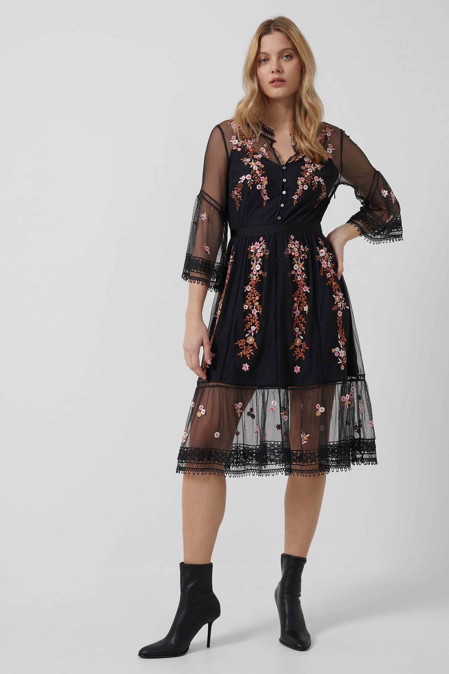 French connection embroidered dress deals