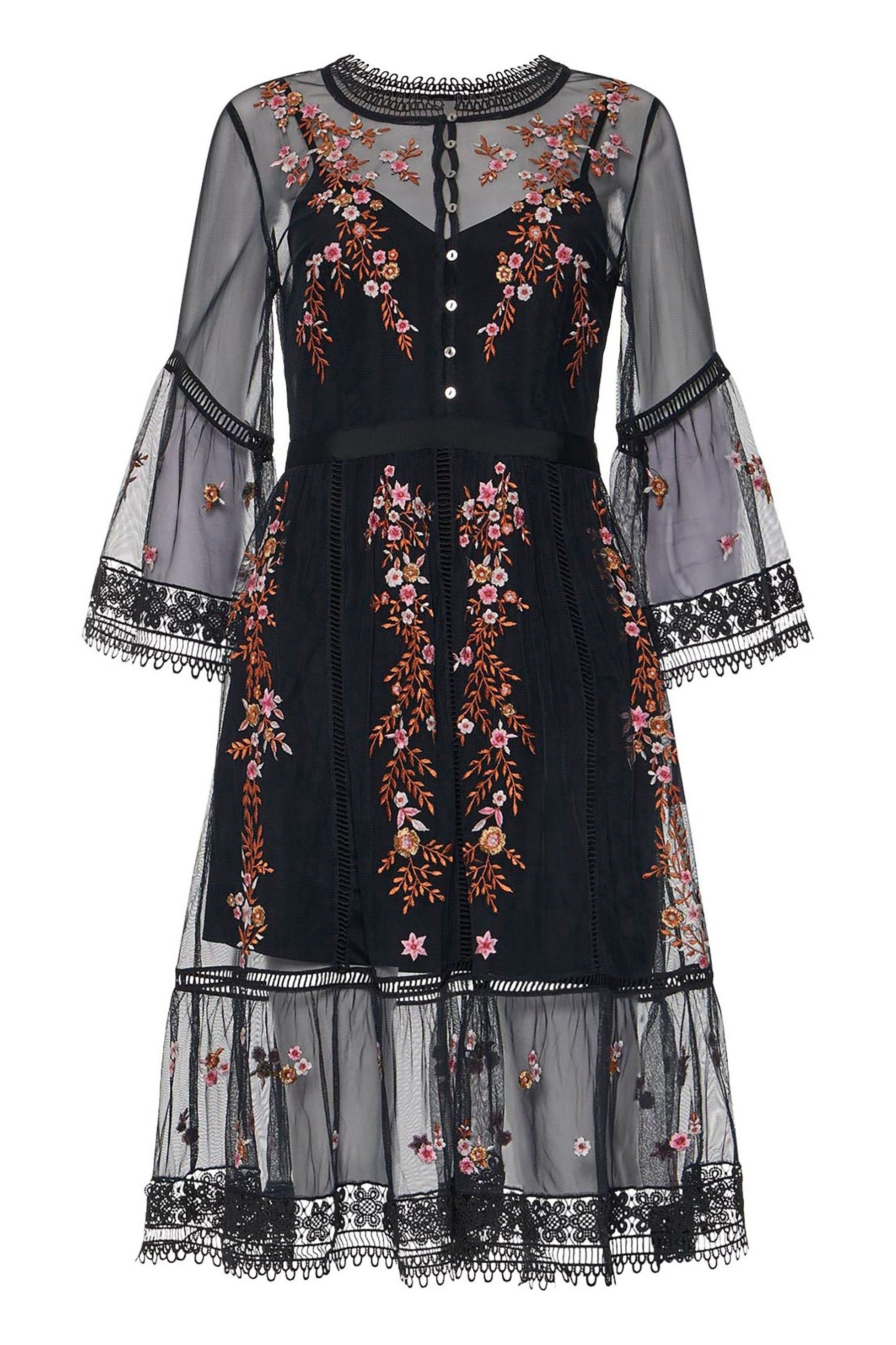 French connection embroidered dress best sale