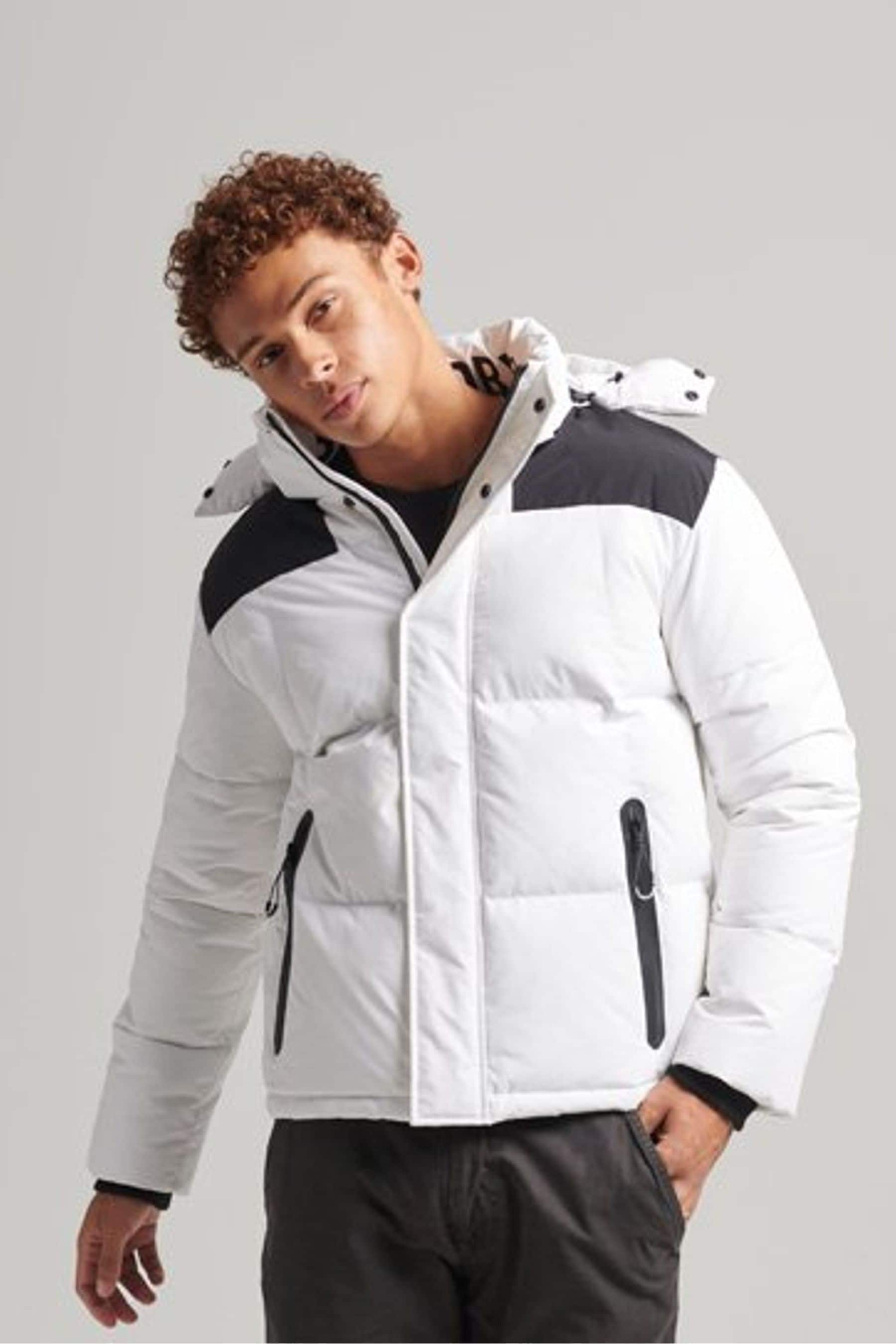 Superdry box quilted jacket with hood cheap