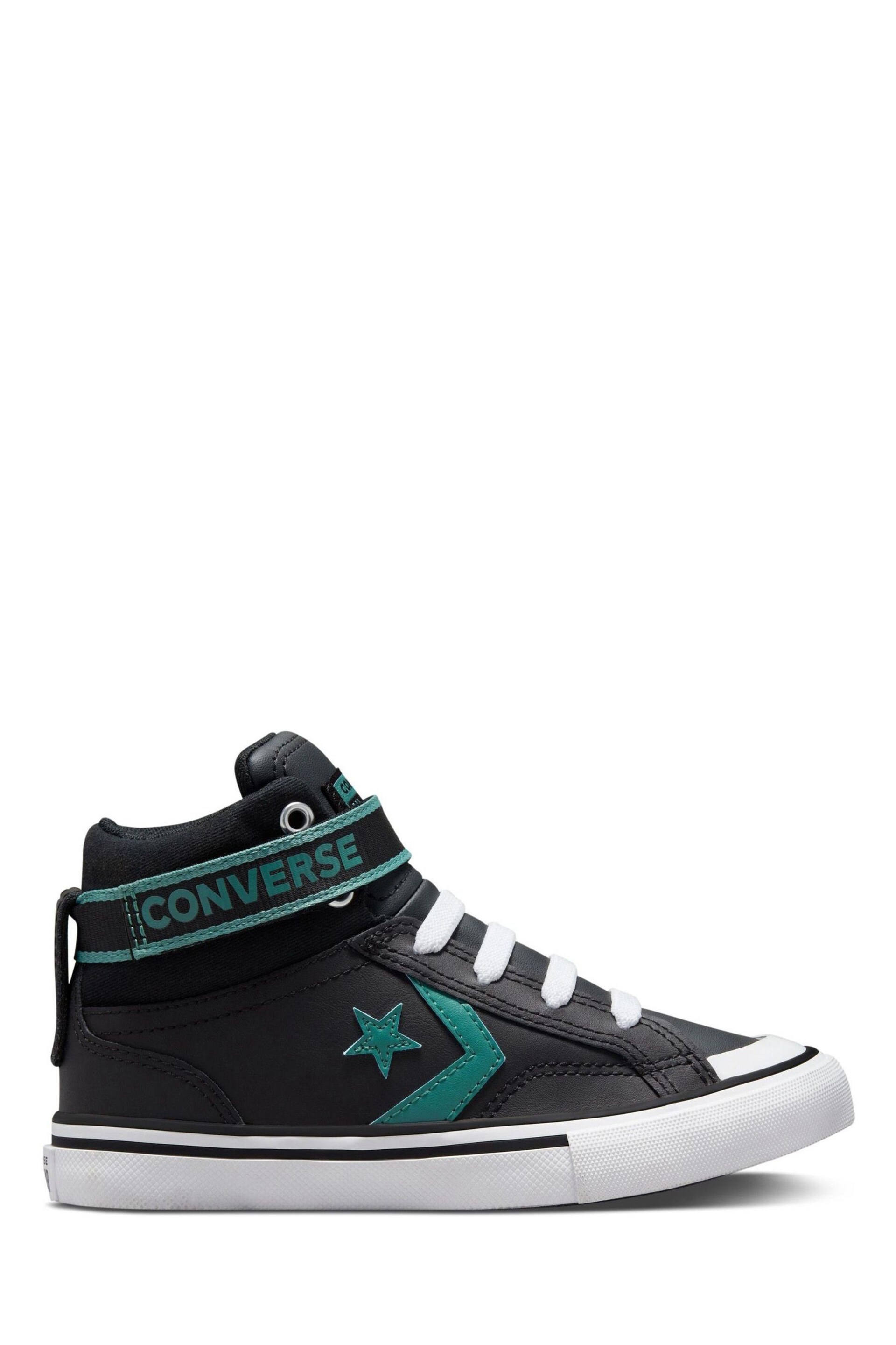 Converse Black/Green Pro Blaze Junior Trainers - Image 1 of 7