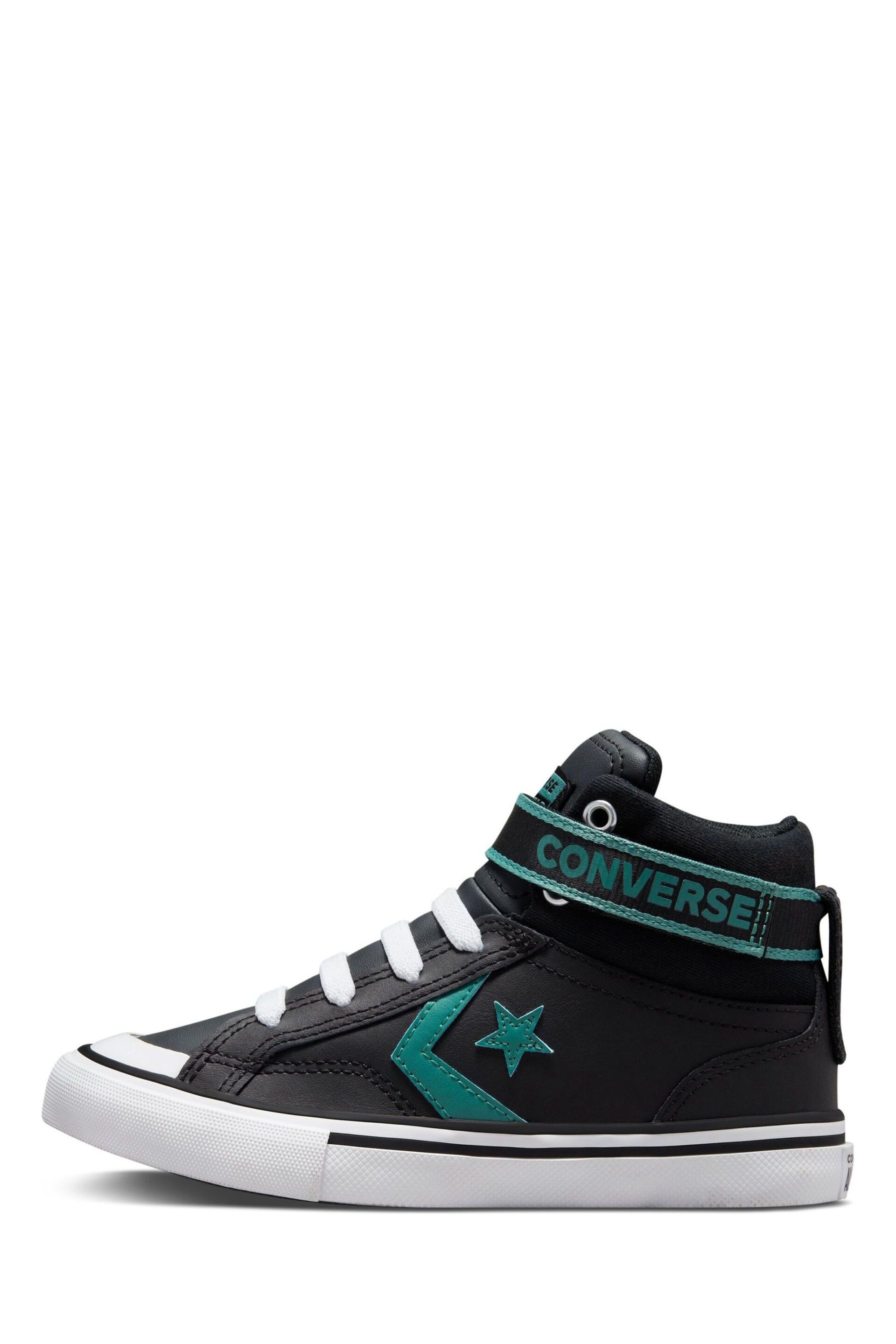 Converse Black/Green Pro Blaze Junior Trainers - Image 2 of 7