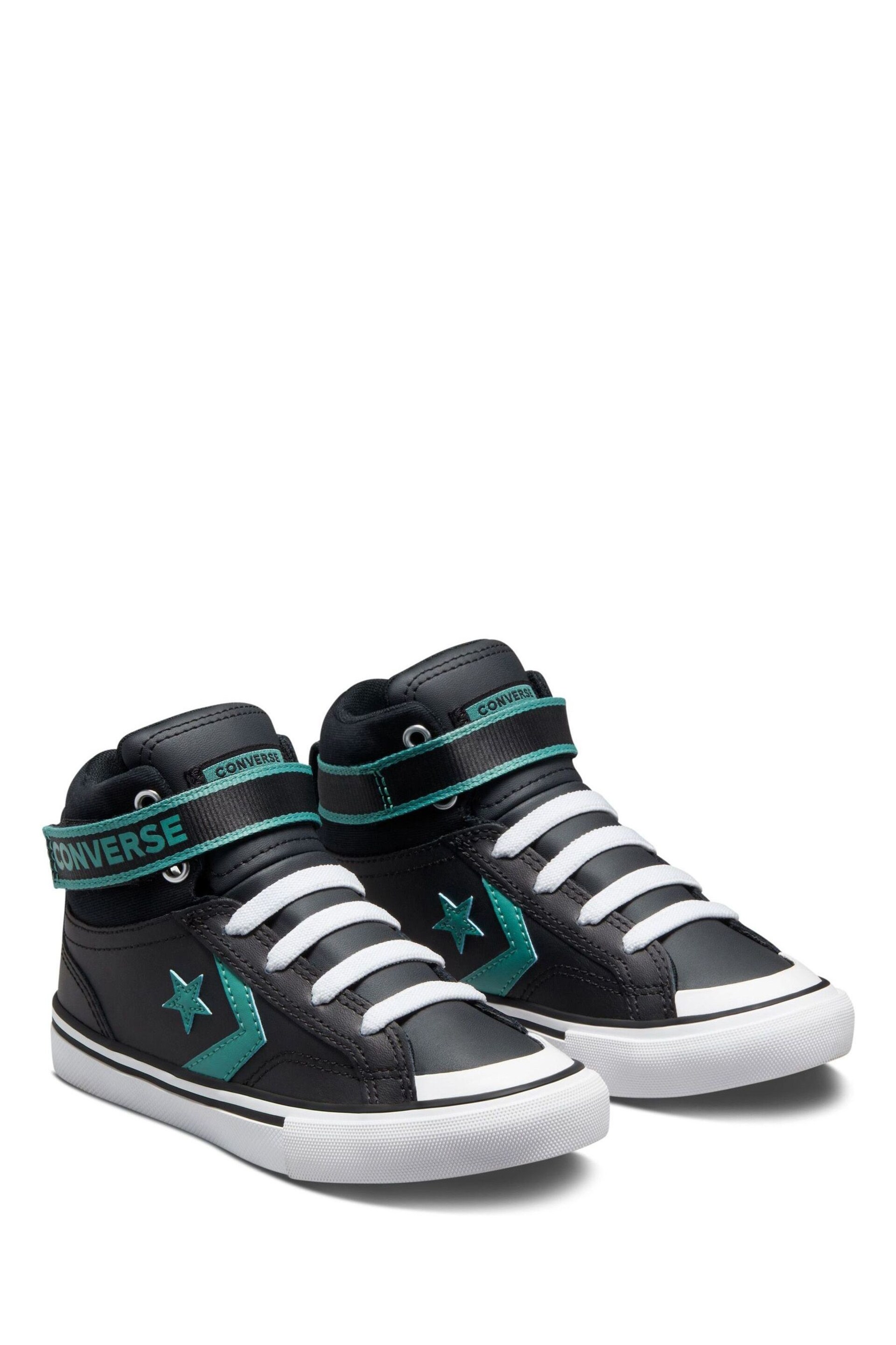 Converse Black/Green Pro Blaze Junior Trainers - Image 4 of 7