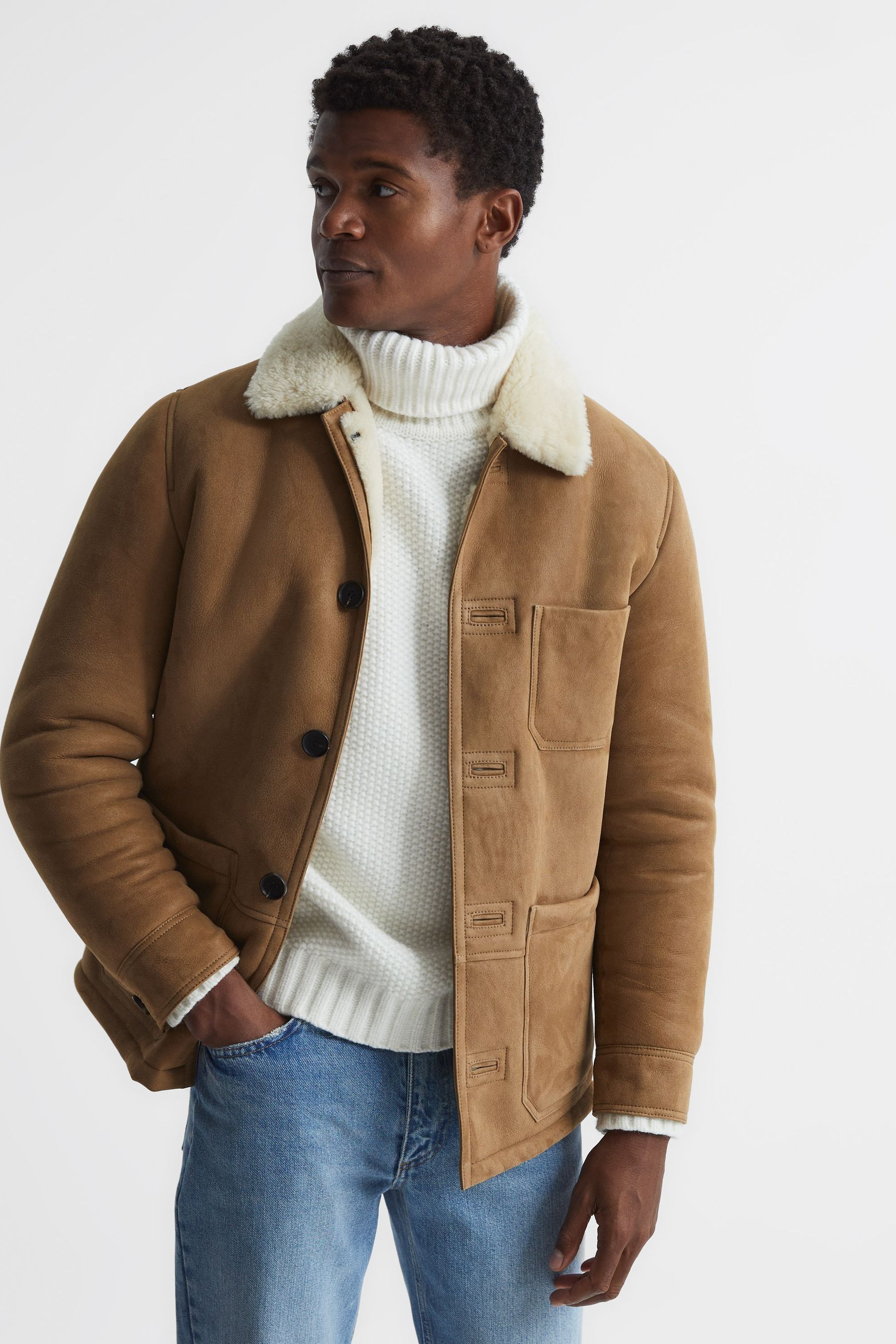 Reiss sheepskin jacket hotsell