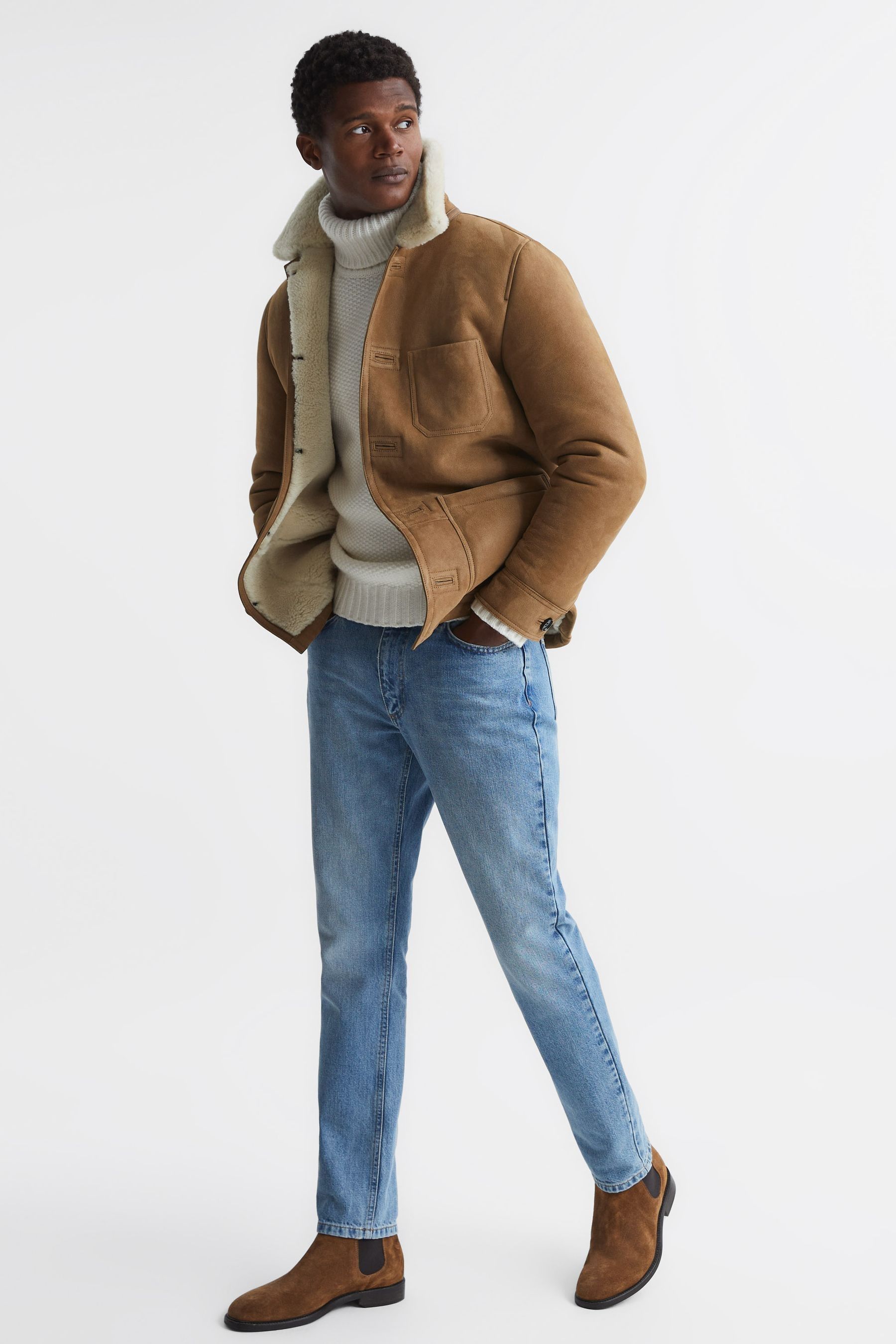 Buy Reiss Camel Marton Shearling Jacket from Next Luxembourg