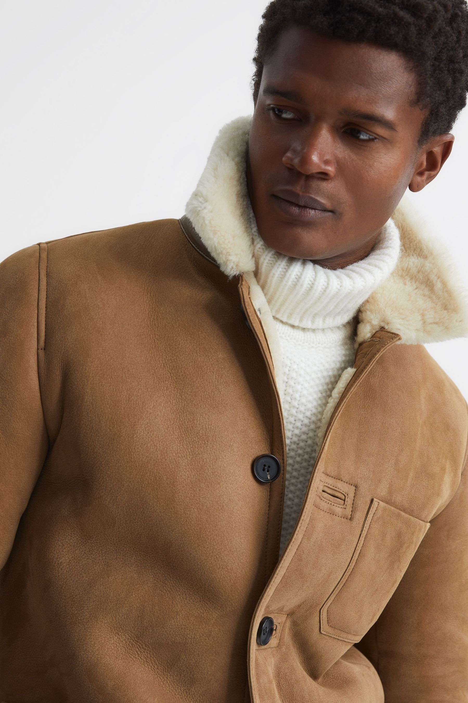 Buy Reiss Camel Marton Shearling Jacket from Next Luxembourg
