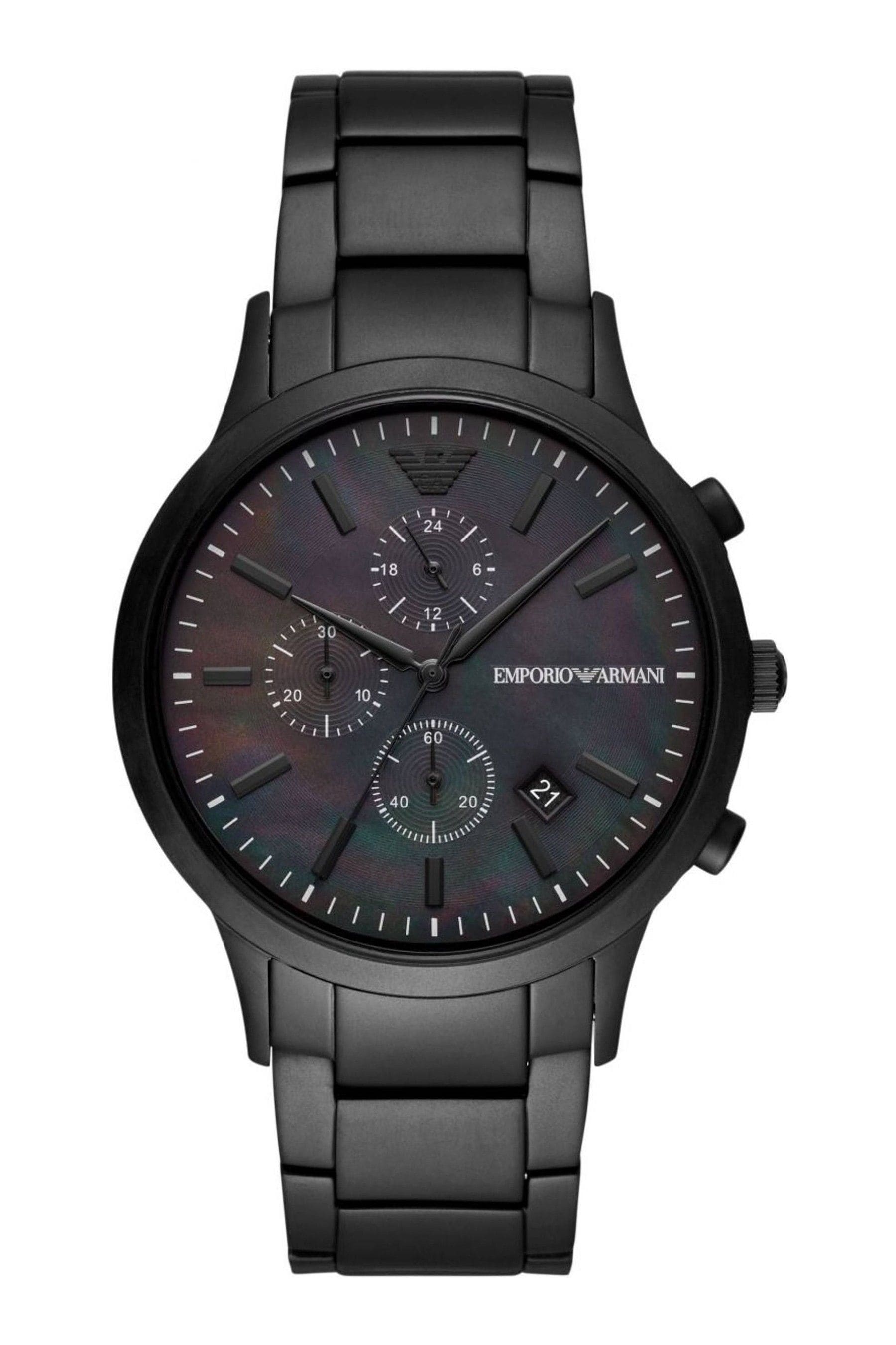 Buy Emporio Armani Gents Renato Black Dress Watch from the Next UK online shop