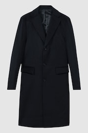 Reiss Navy Tycho Atelier Cashmere Single Breasted Coat - Image 2 of 8