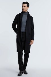 Reiss Navy Tycho Atelier Cashmere Single Breasted Coat - Image 3 of 8