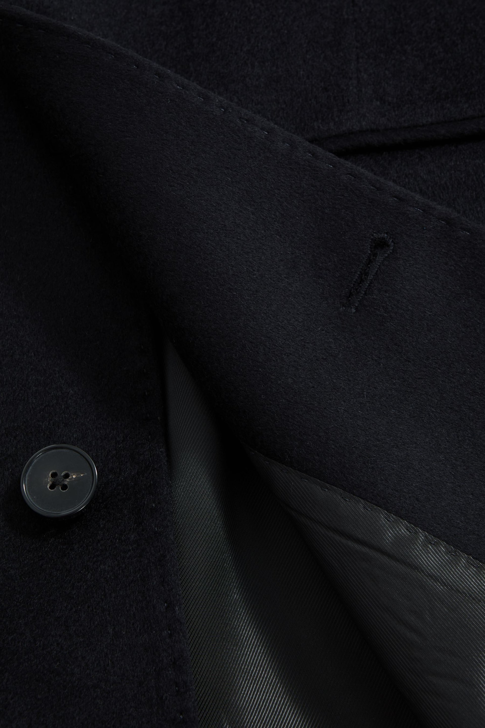 Reiss Navy Tycho Atelier Cashmere Single Breasted Coat - Image 8 of 8