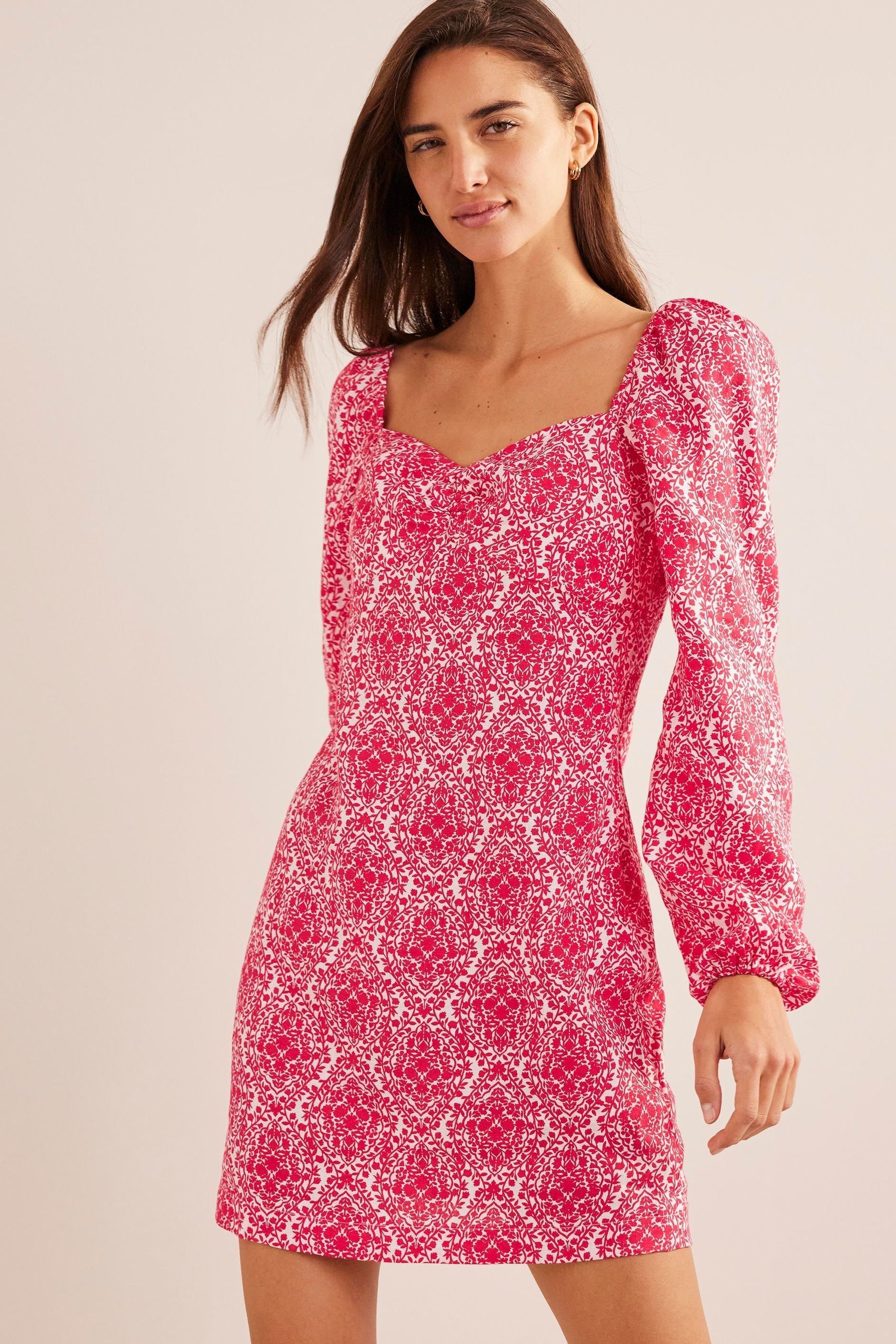 Buy Boden Pink Linen Mini Shift Dress from Next Luxembourg