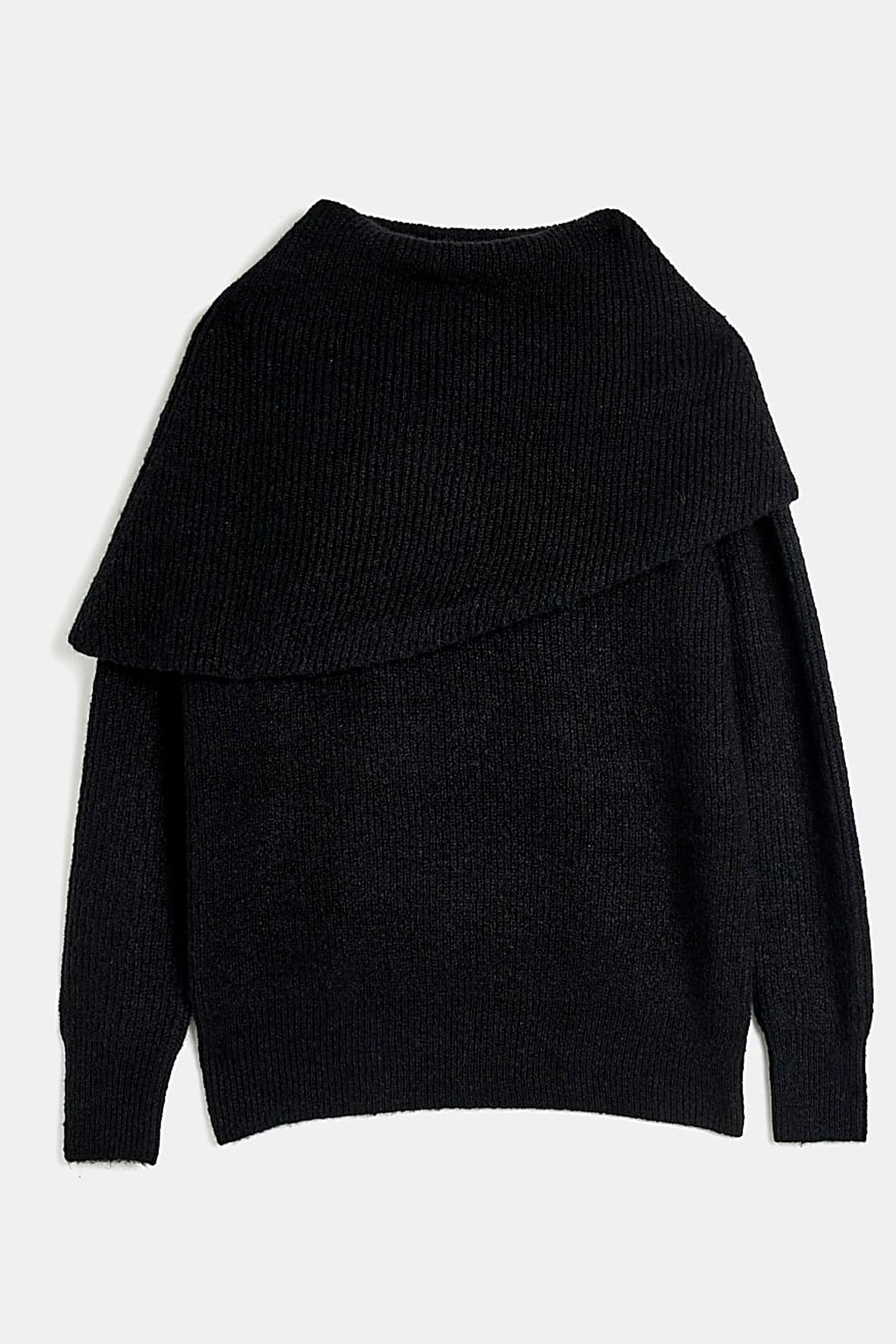Buy River Island Black Slouch Neck Jumper from Next Luxembourg