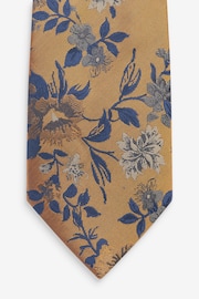 Yellow Gold/Blue Navy Floral Pattern Tie - Image 2 of 3
