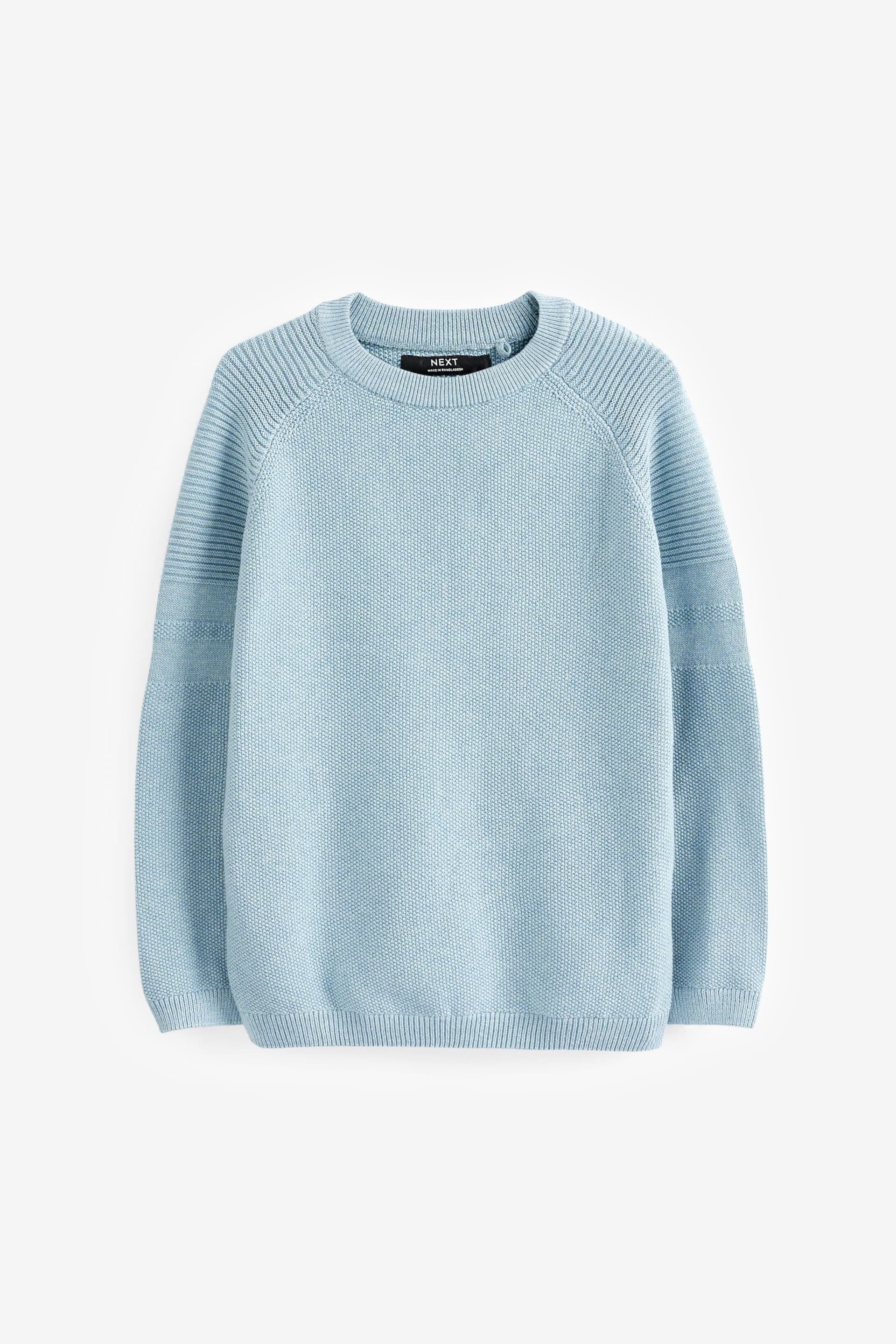 Blue Without Stag Textured Crew Jumper (3-16yrs) - Image 1 of 2