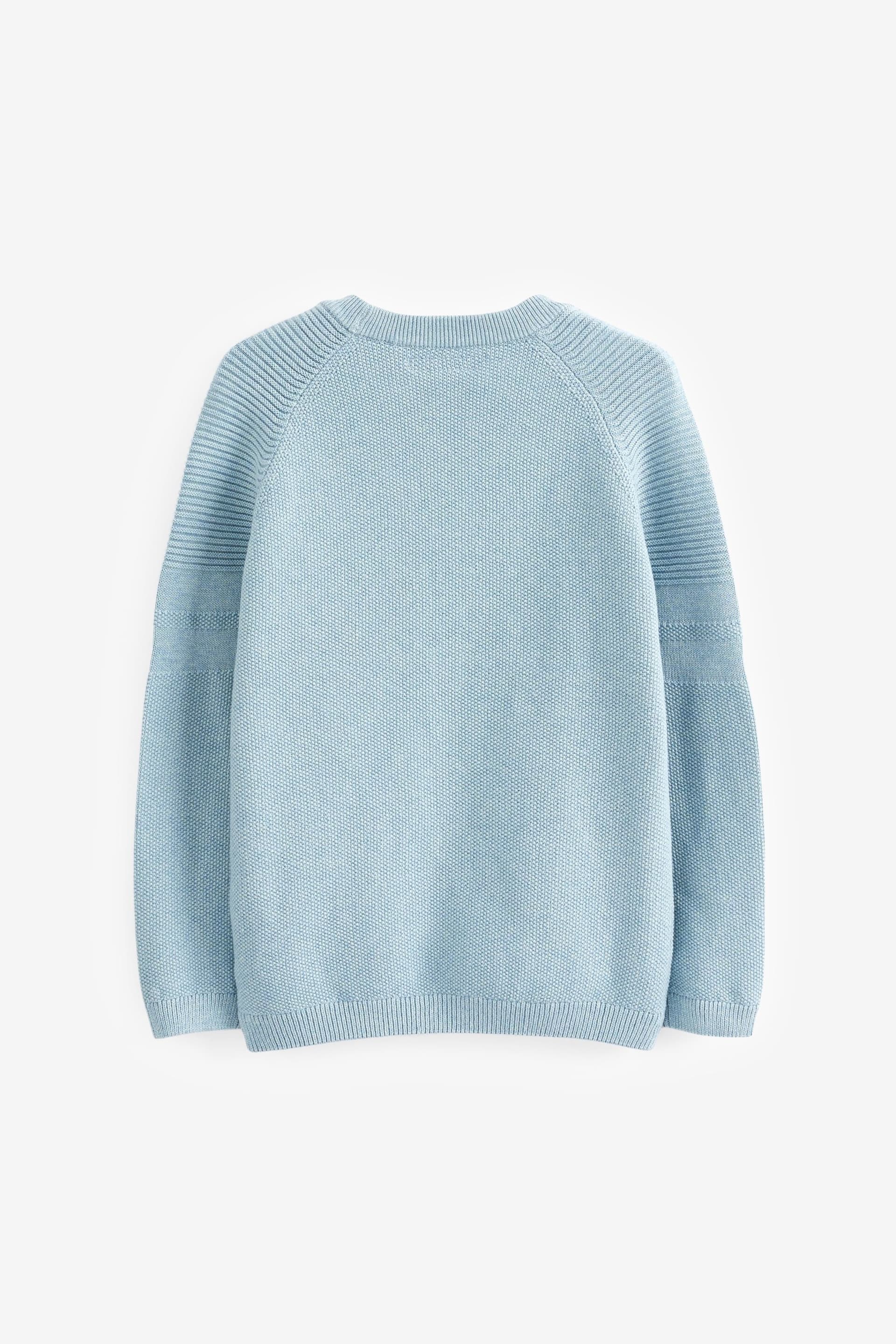 Blue Without Stag Textured Crew Jumper (3-16yrs) - Image 2 of 2