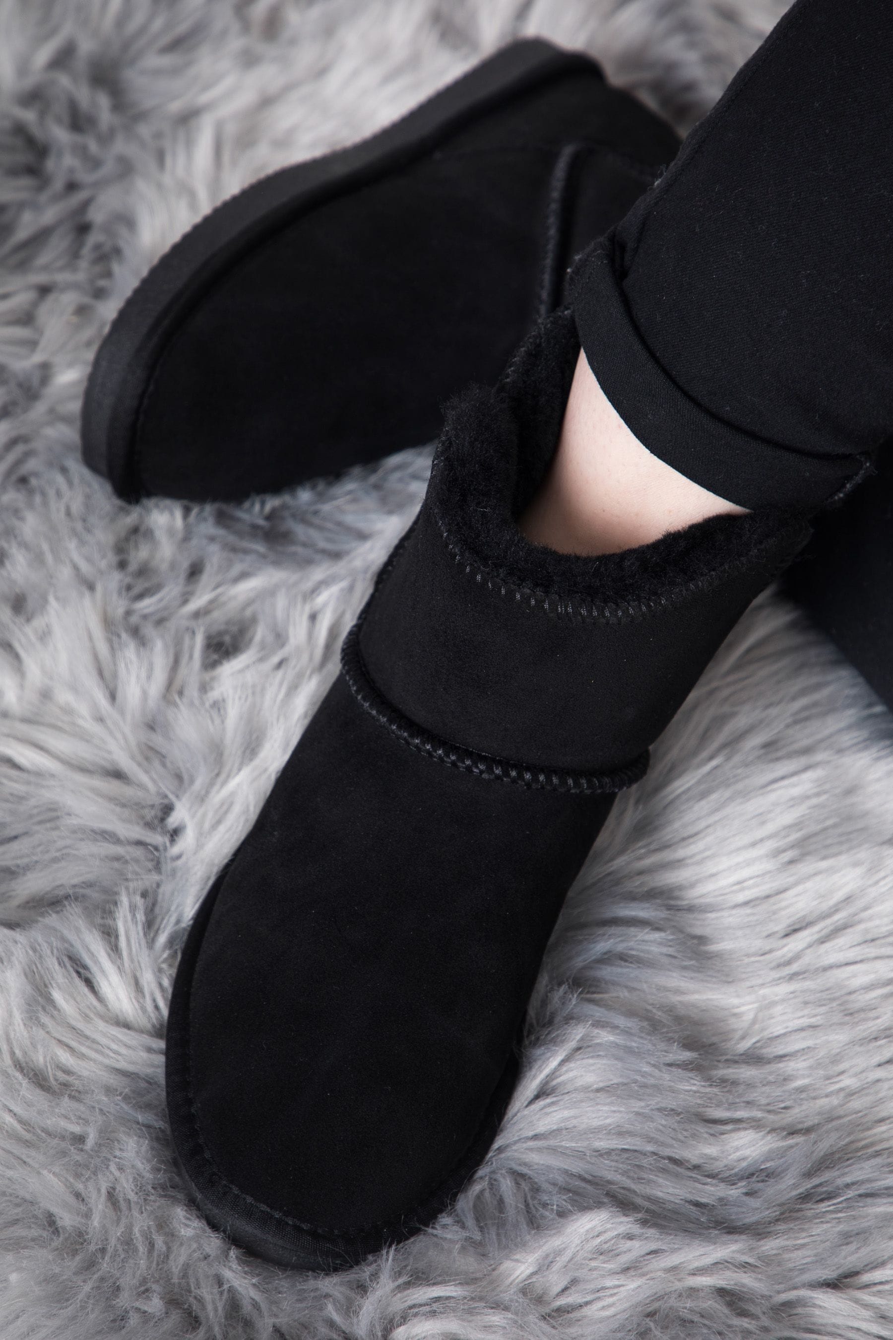 Buy Lakeland Leather Black Ladies Sheepskin Boots Slippers from the Next UK online shop
