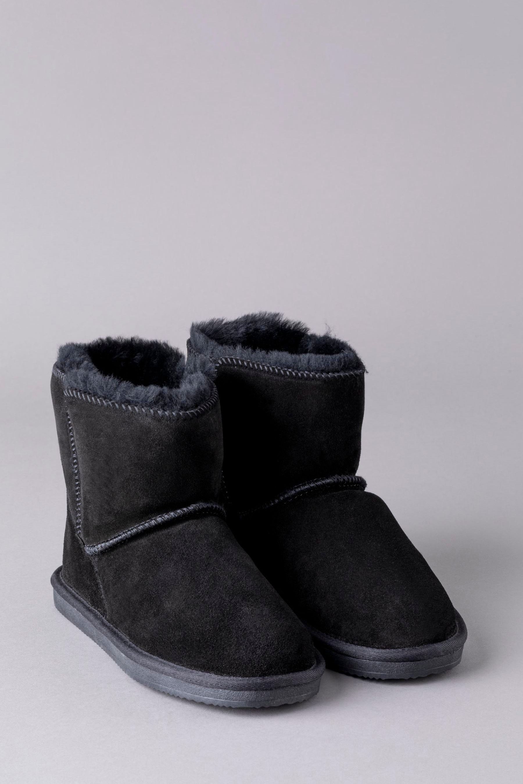 Buy Lakeland Leather Black Ladies Sheepskin Boots Slippers from Next Luxembourg