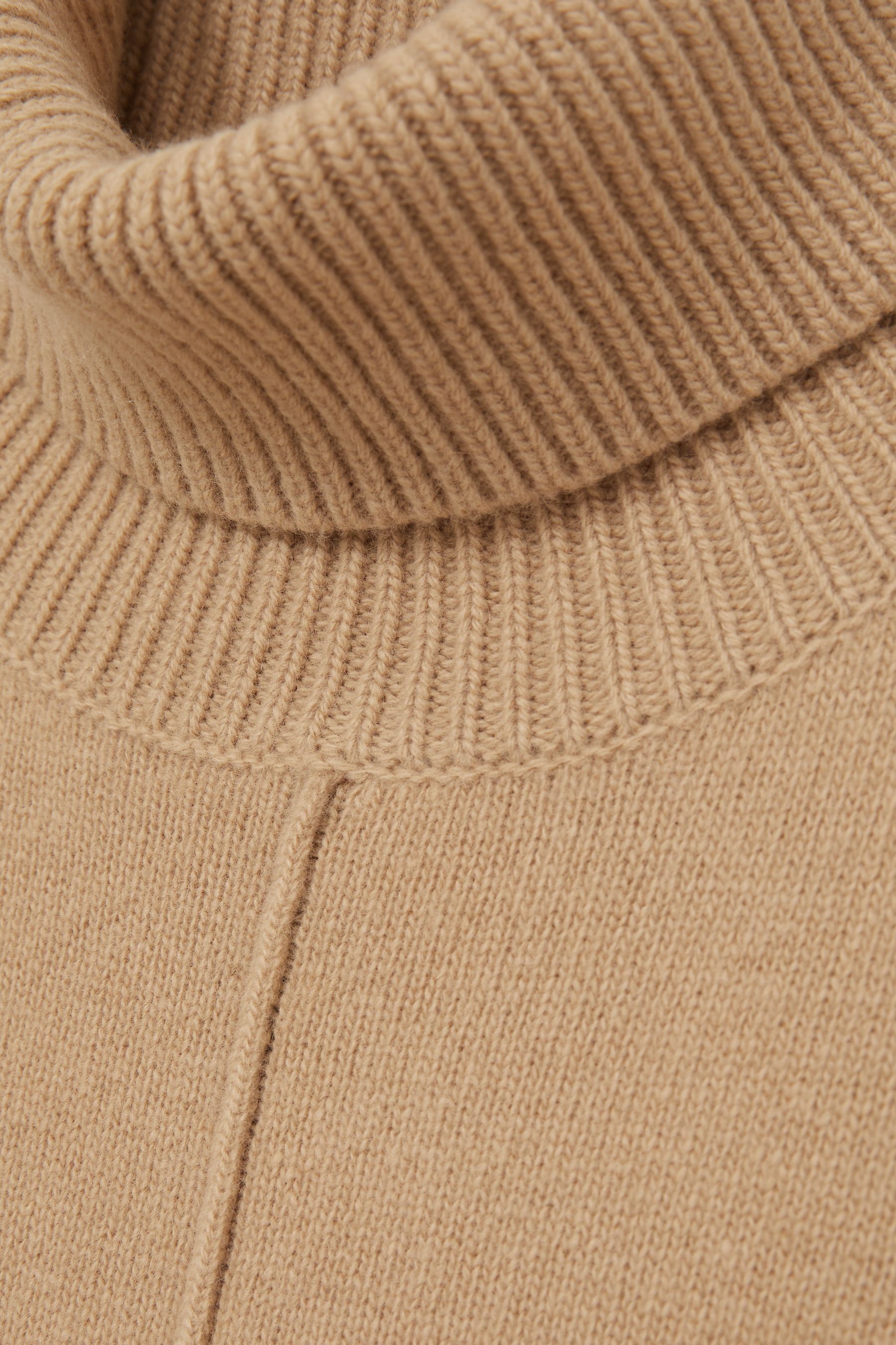 Buy Reiss Camel Sarah Casual Wool Cashmere Roll Neck Jumper from Next Luxembourg