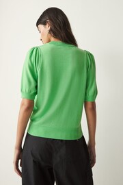 Green Crew Neck Short Sleeve Knitted Top - Image 3 of 6
