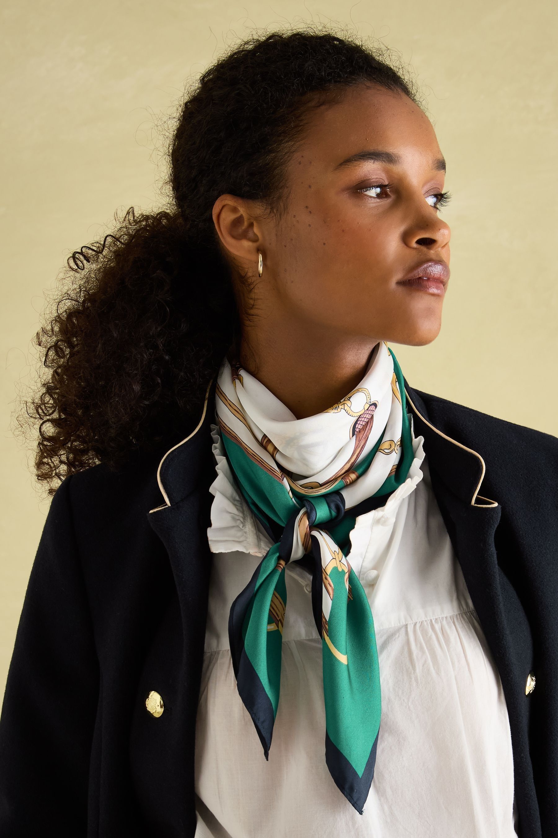 Women's square scarf top