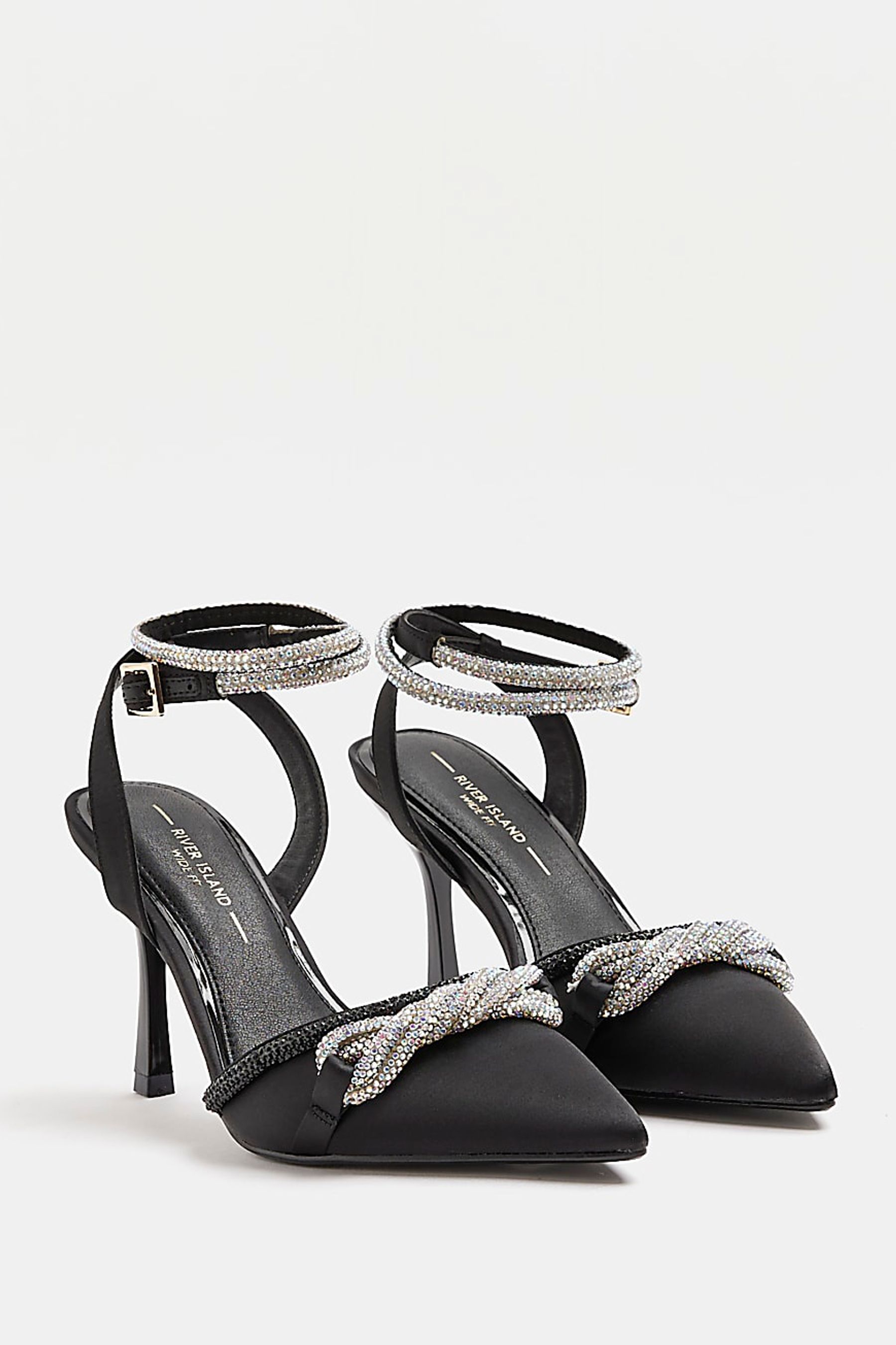 Buy River Island Black Bling Bow Court Shoes from Next Germany