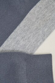 Reiss Airforce Blue Sabre Senior Half Zip Funnel Neck Colourblock Jumper - Image 5 of 5