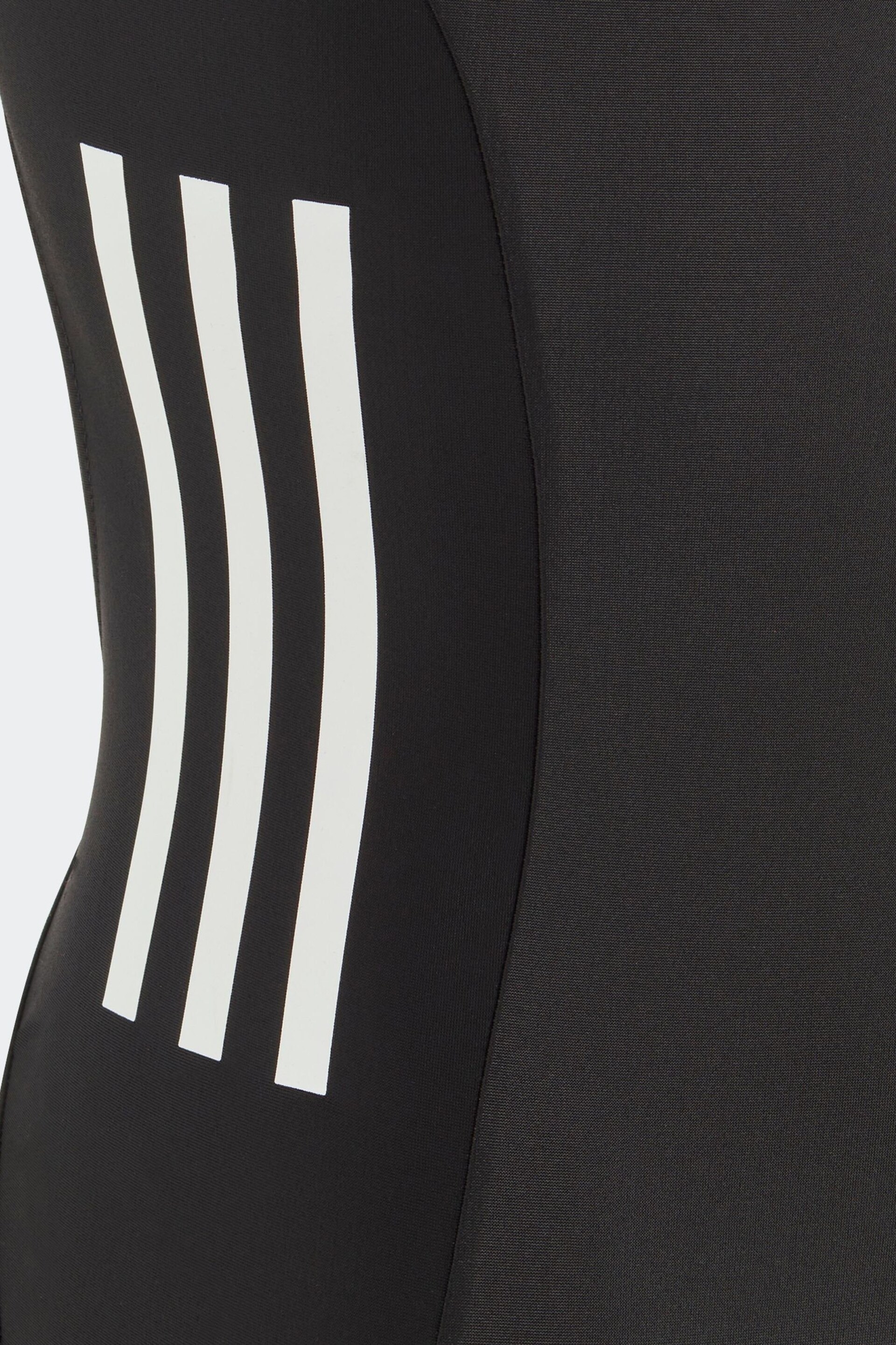 adidas Black Cut 3 Stripes Swimsuit - Image 3 of 5