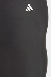 adidas Black Cut 3 Stripes Swimsuit - Image 4 of 5