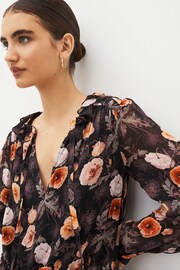 Paige Heirloom Floral Silk Black Mini Dress - Image 5 of 5