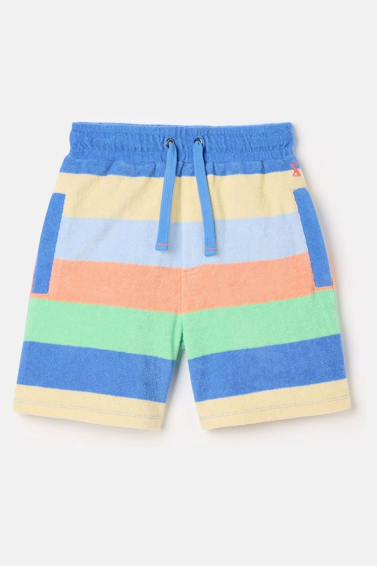 Joules Give Us A Wave Multi Stripe Relaxed Fit Towelling Shorts - Image 1 of 5