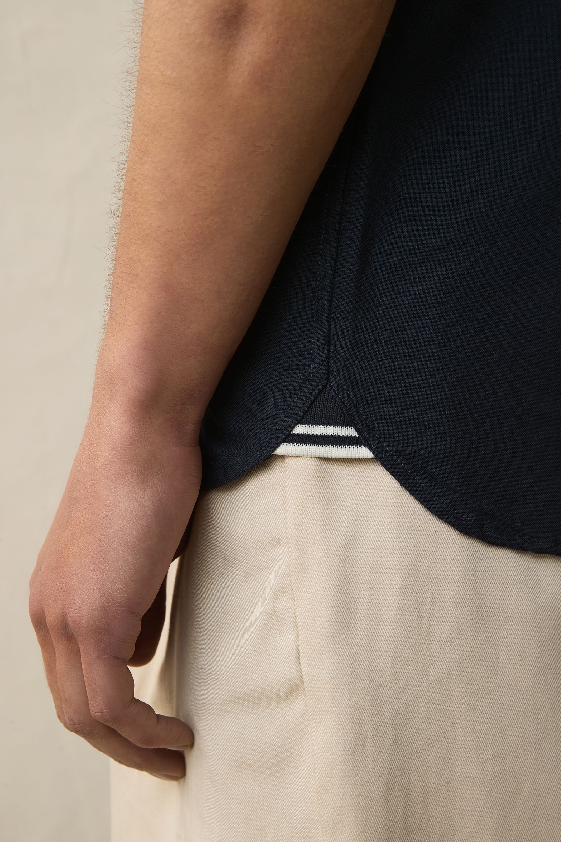 Fred perry short sleeve oxford shirt black hot sale