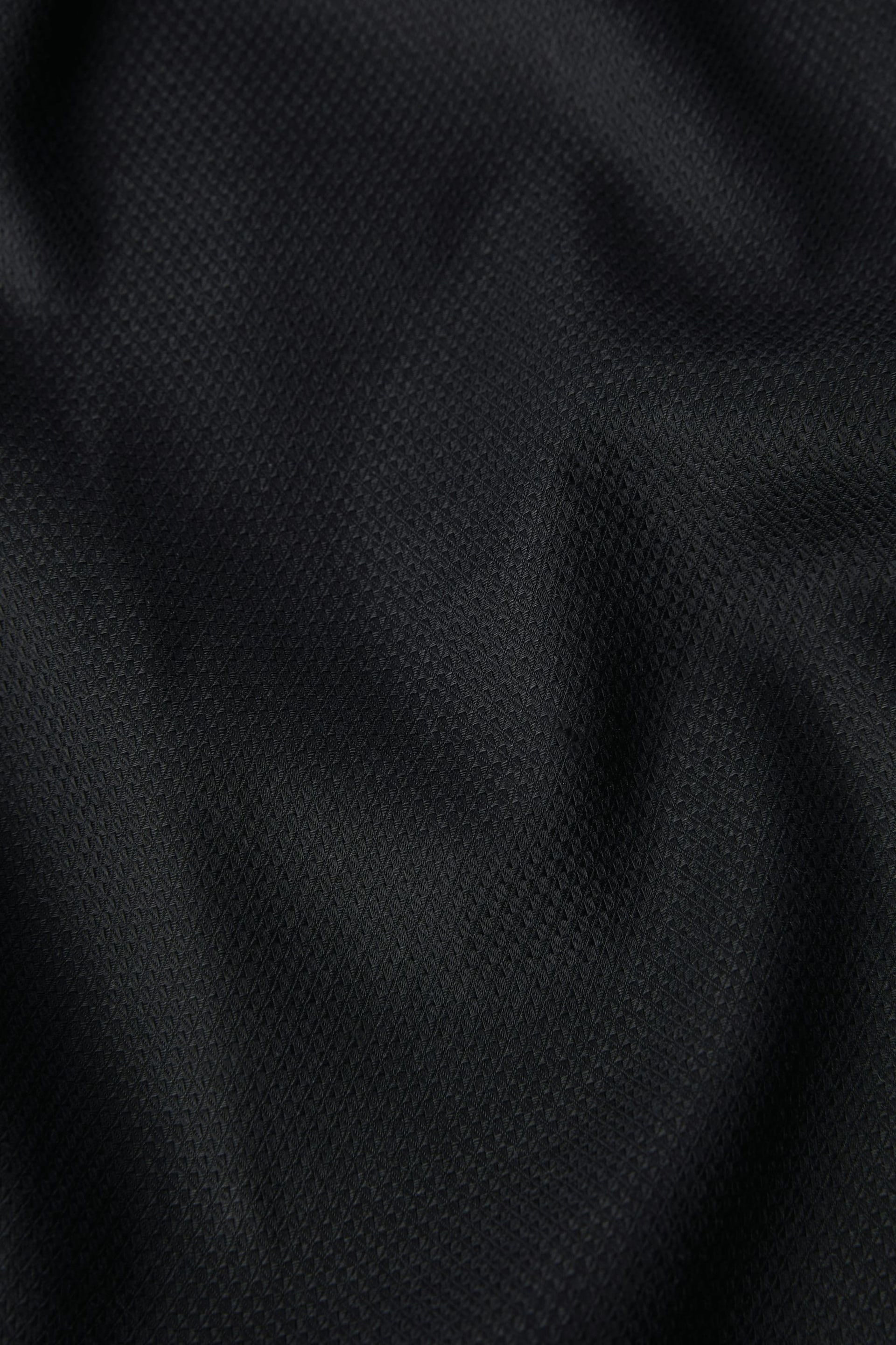 Black Slim Fit Signature Textured Single Cuff Shirt With Trim Detail - Image 8 of 8