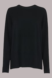 Whistles Ultimate Black Cashmere Crew Neck Jumper - Image 5 of 5