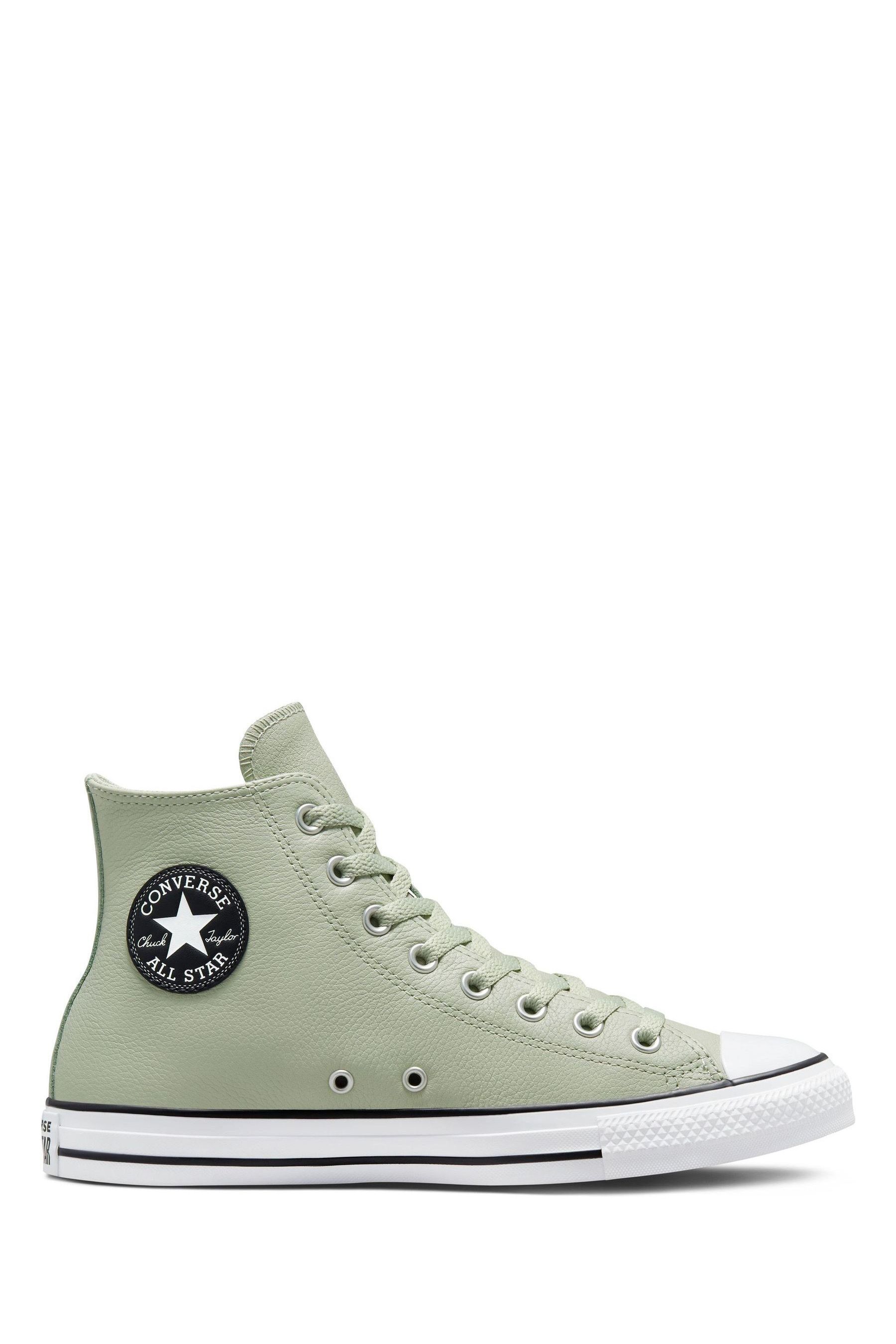 Buy Converse Sage Green Chuck Taylor Leather High Top Trainers from Next Luxembourg