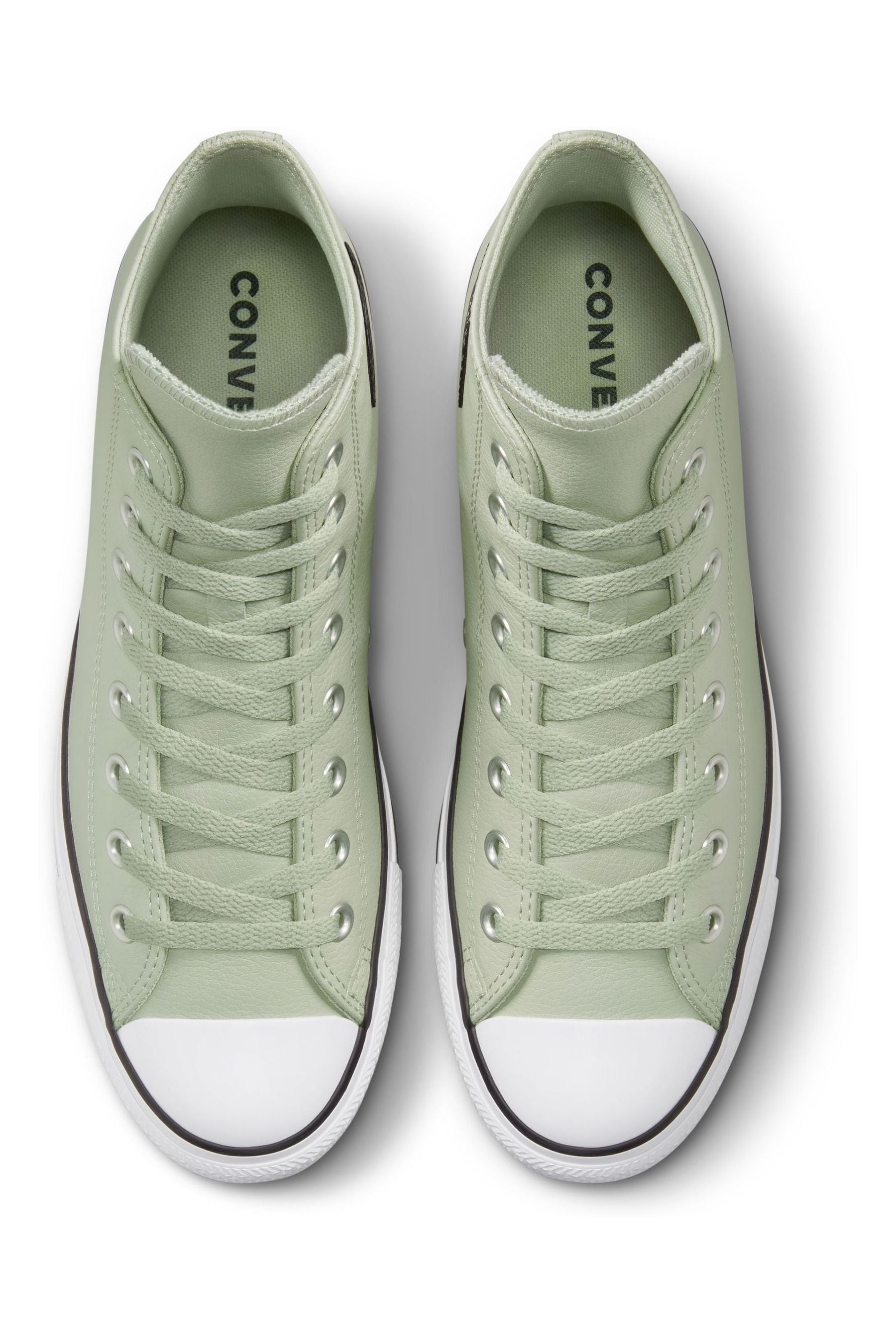 Buy Converse Sage Green Chuck Taylor Leather High Top Trainers from Next Luxembourg