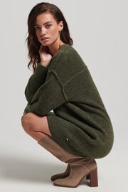 Superdry Green Slouch V-Neck Knit Dress - Image 6 of 7