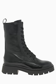 Gabor Leora Leather/Patent Black Biker Boots - Image 1 of 6