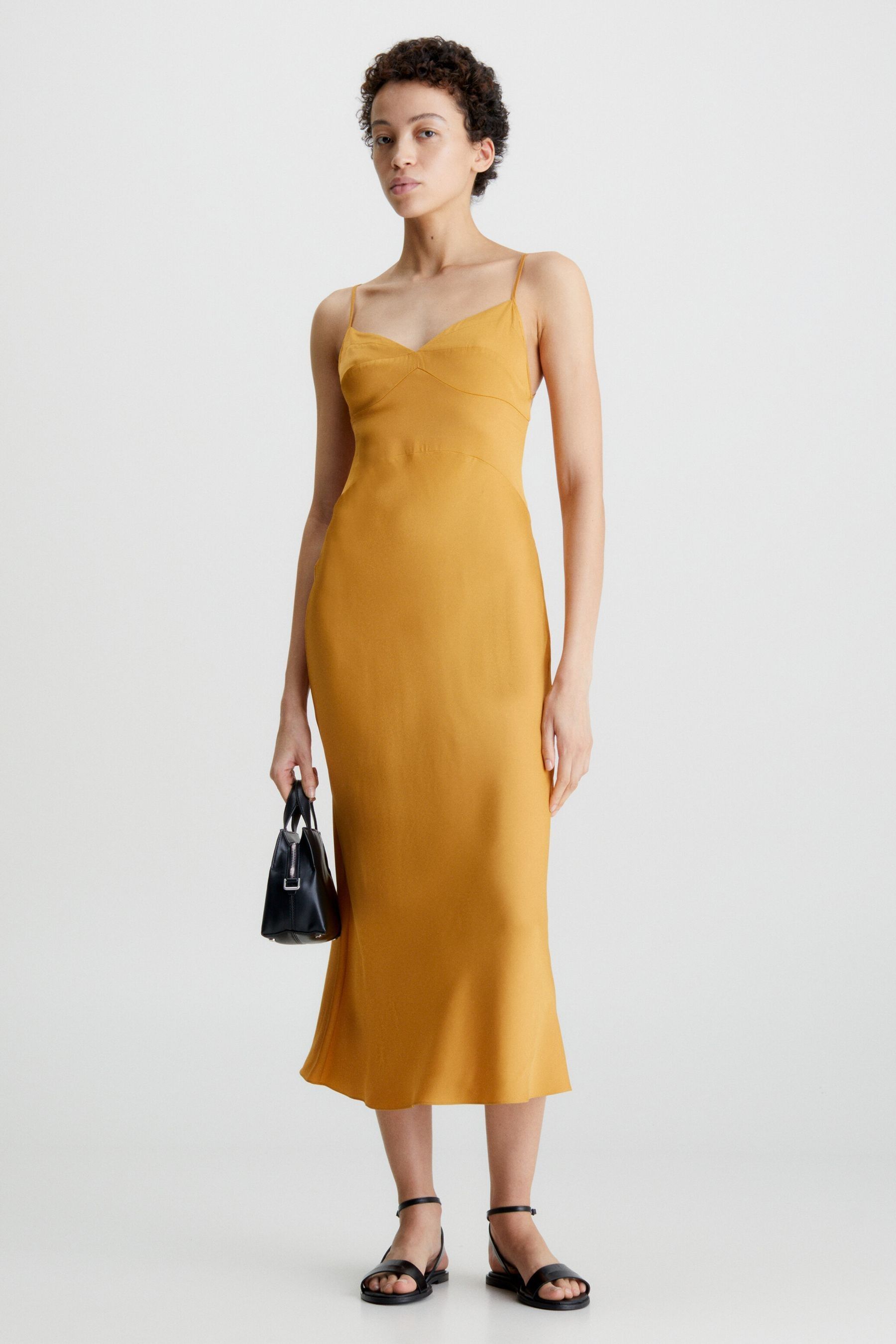 Gold calvin klein dress 2025