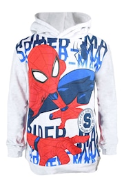 Brand Threads Grey Marvels Spiderman Boys Hoodie - Image 4 of 5