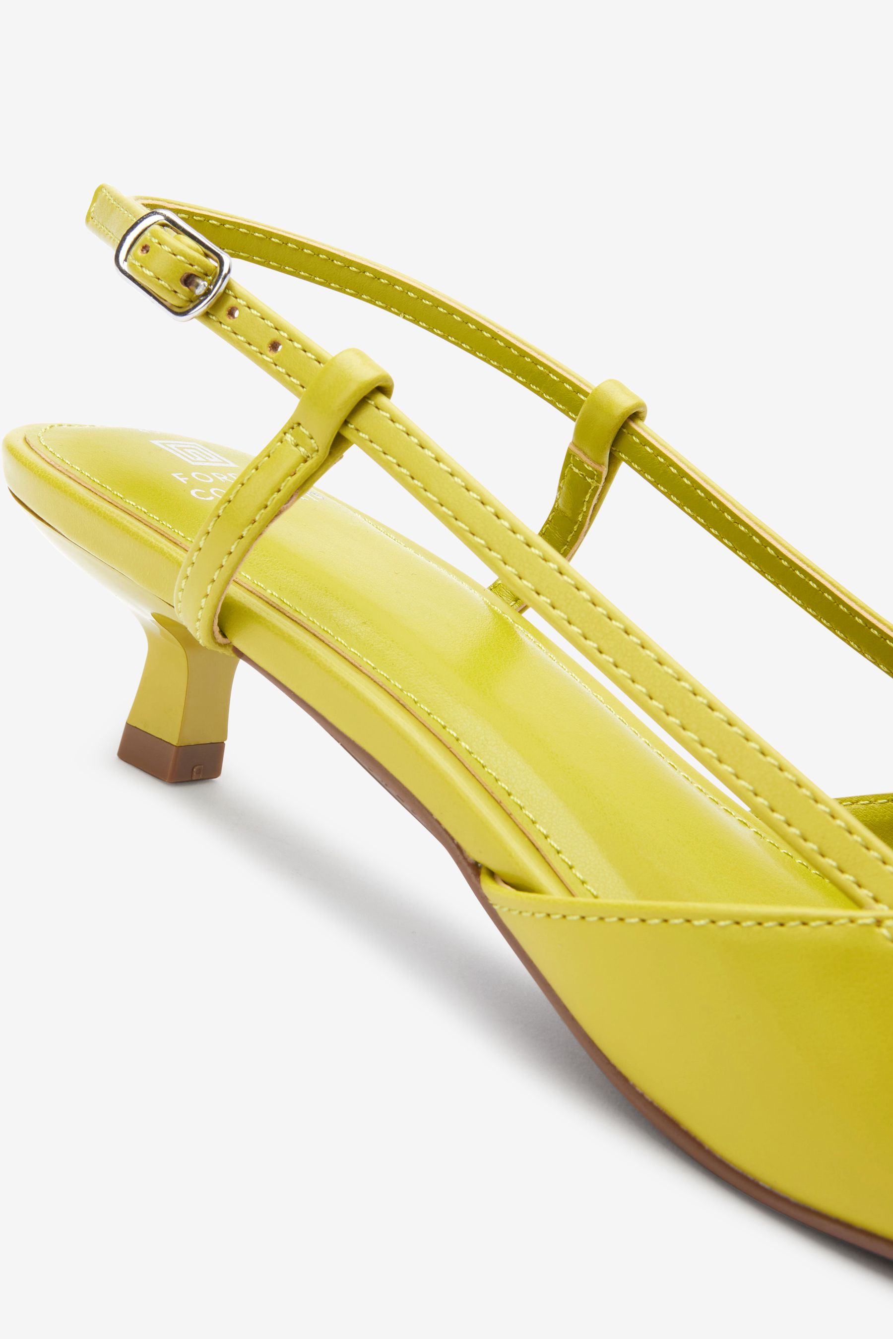 Lime green low heel shoes top