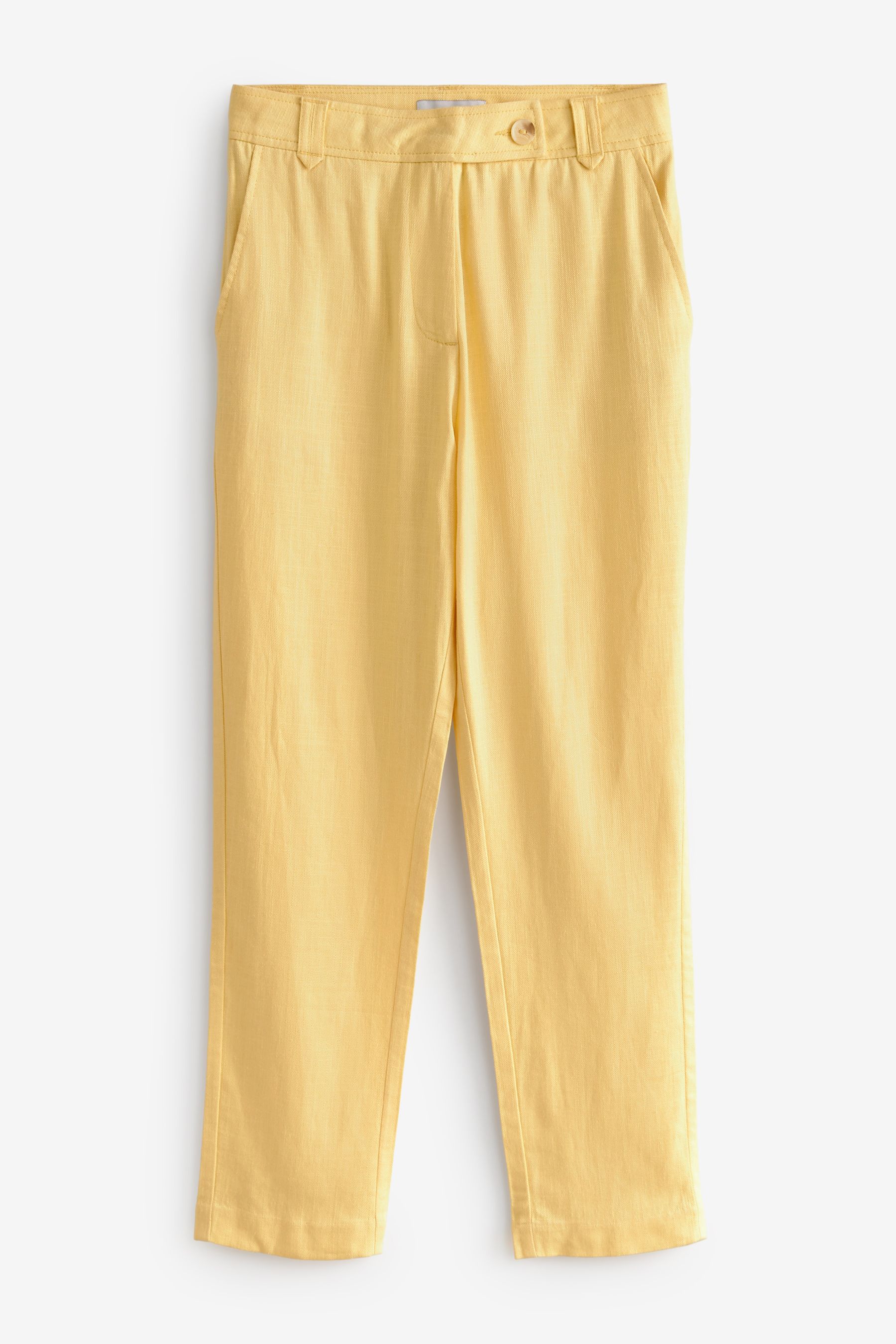 Buy Lemon Yellow Linen Blend Wide Leg Trousers from Next Luxembourg