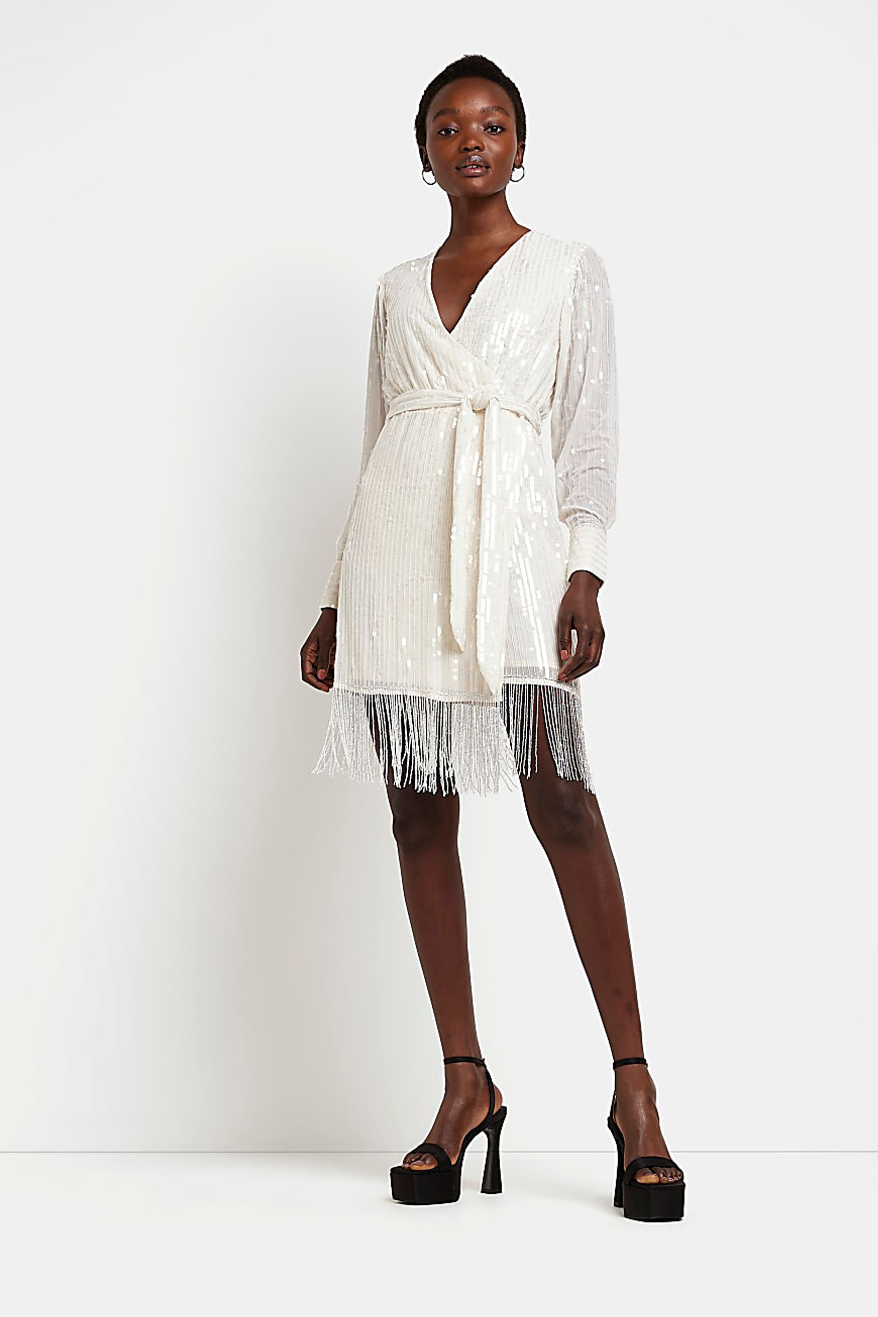 River island sequin fringe dress outlet