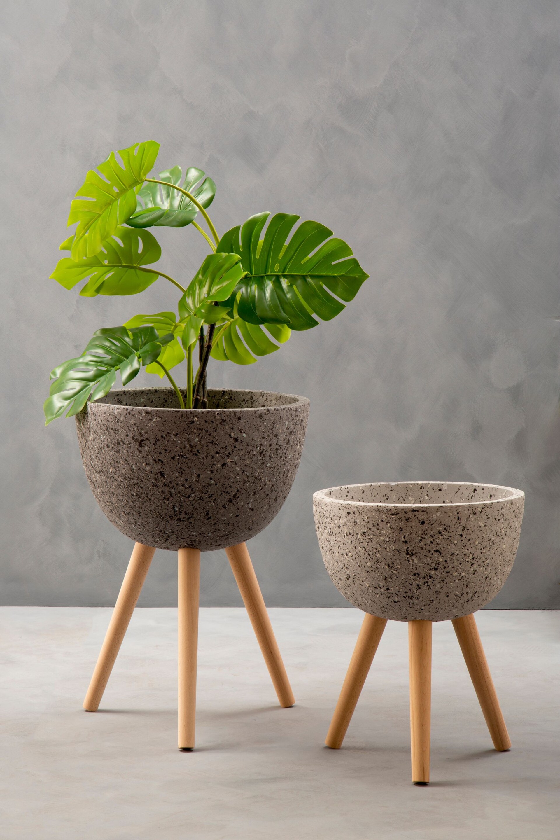 Fifty Five South Dark Grey Darnell Large Speckled Planter - Image 1 of 4