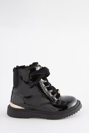 Baker by Ted Baker Girls Patent Lace Up Black Boots - Image 1 of 6