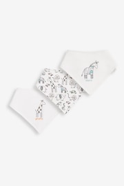 JoJo Maman Bébé White 3-Pack Safari Dribble Bibs - Image 3 of 3