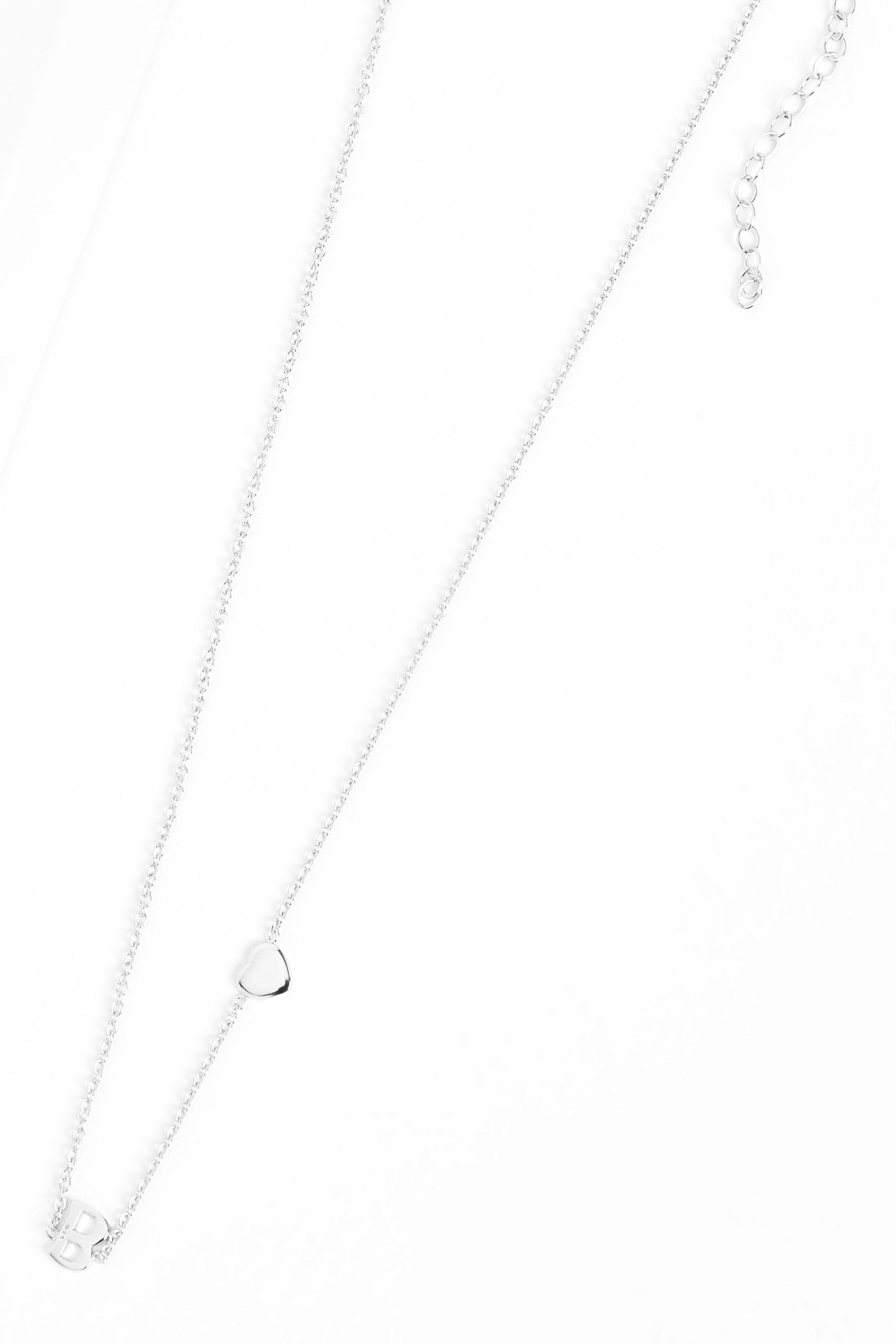 Buy Sterling Silver Asymmetric Initial Heart Necklace from Next Luxembourg