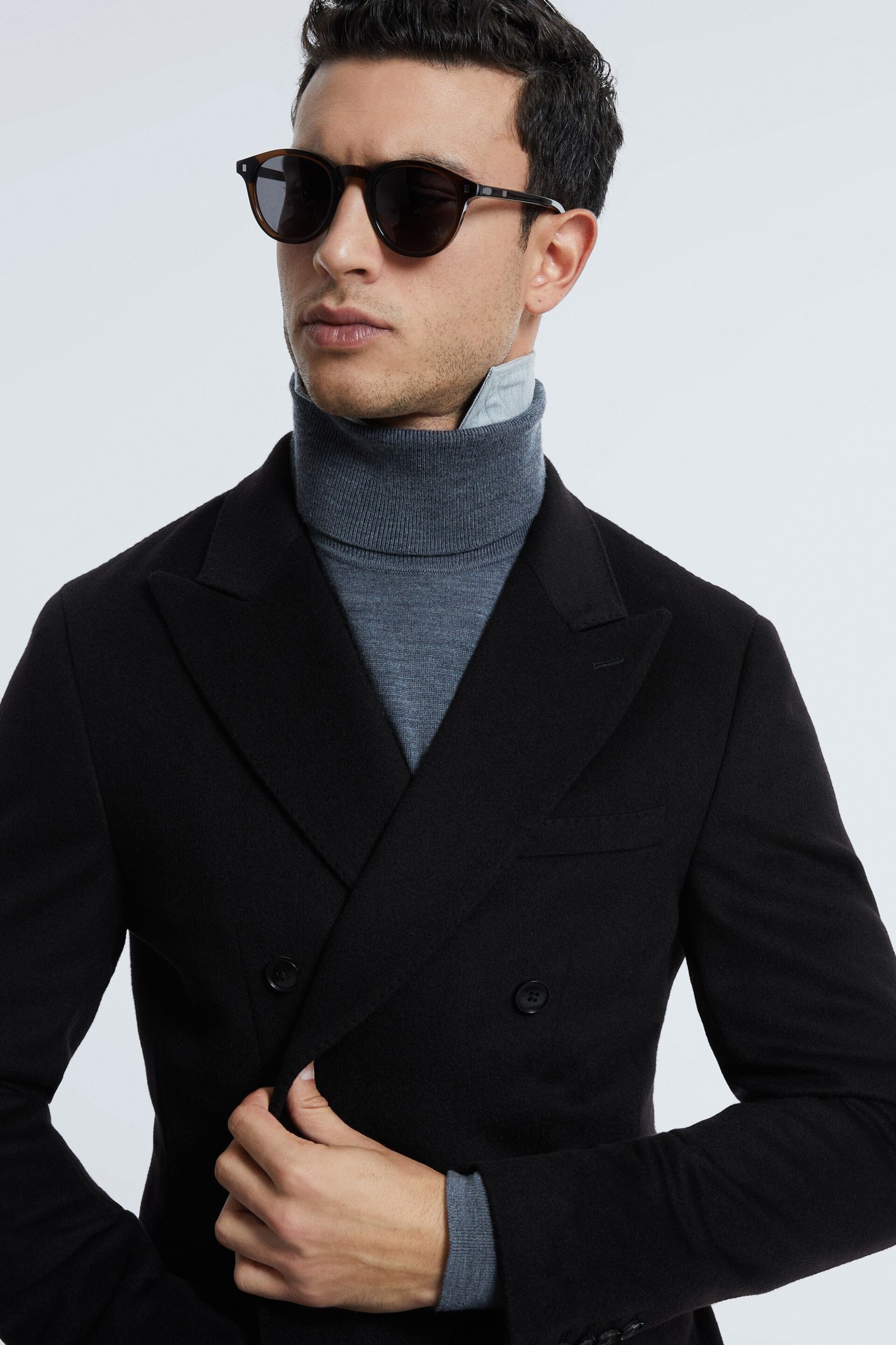 Atelier Cashmere Slim Fit Double Breasted Blazer - Image 1 of 8